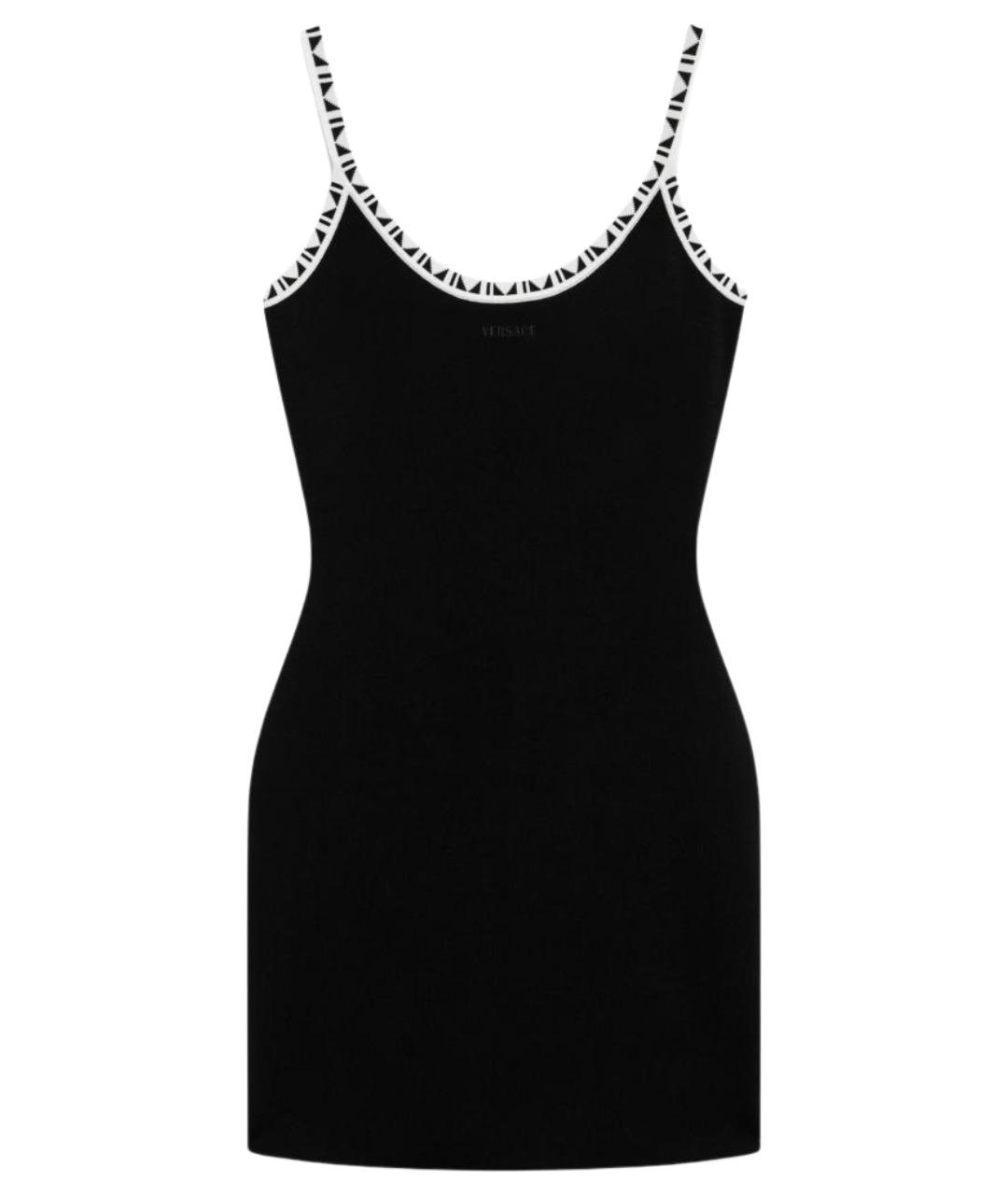 VERSACE Черное вискозное коктейльное платье, фото 2