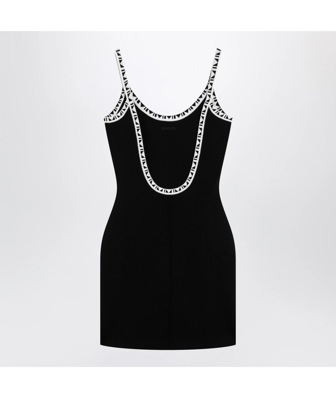 VERSACE Черное вискозное коктейльное платье, фото 1