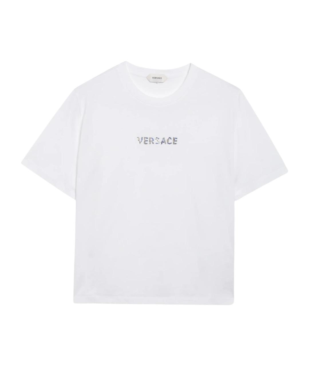 VERSACE Белая хлопковая футболка, фото 2