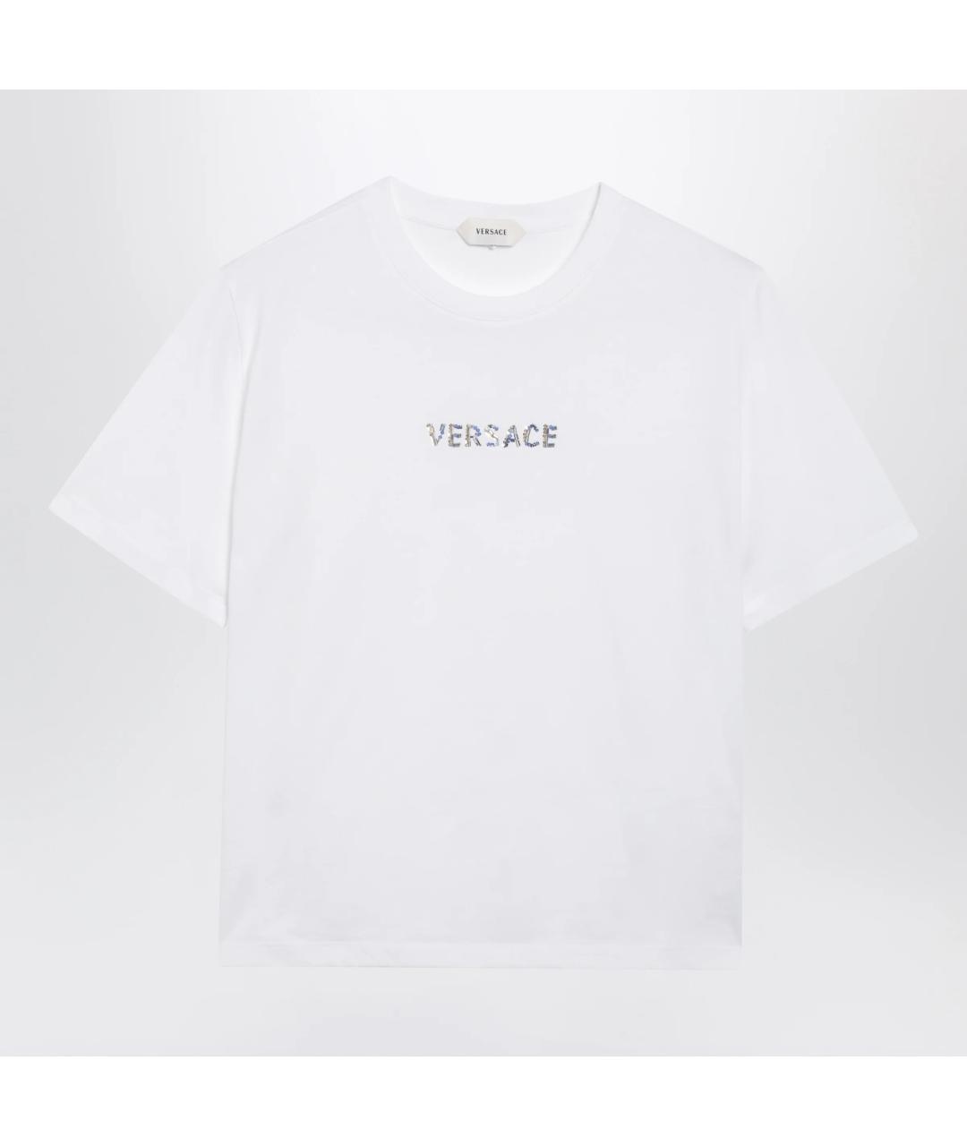 VERSACE Белая хлопковая футболка, фото 3