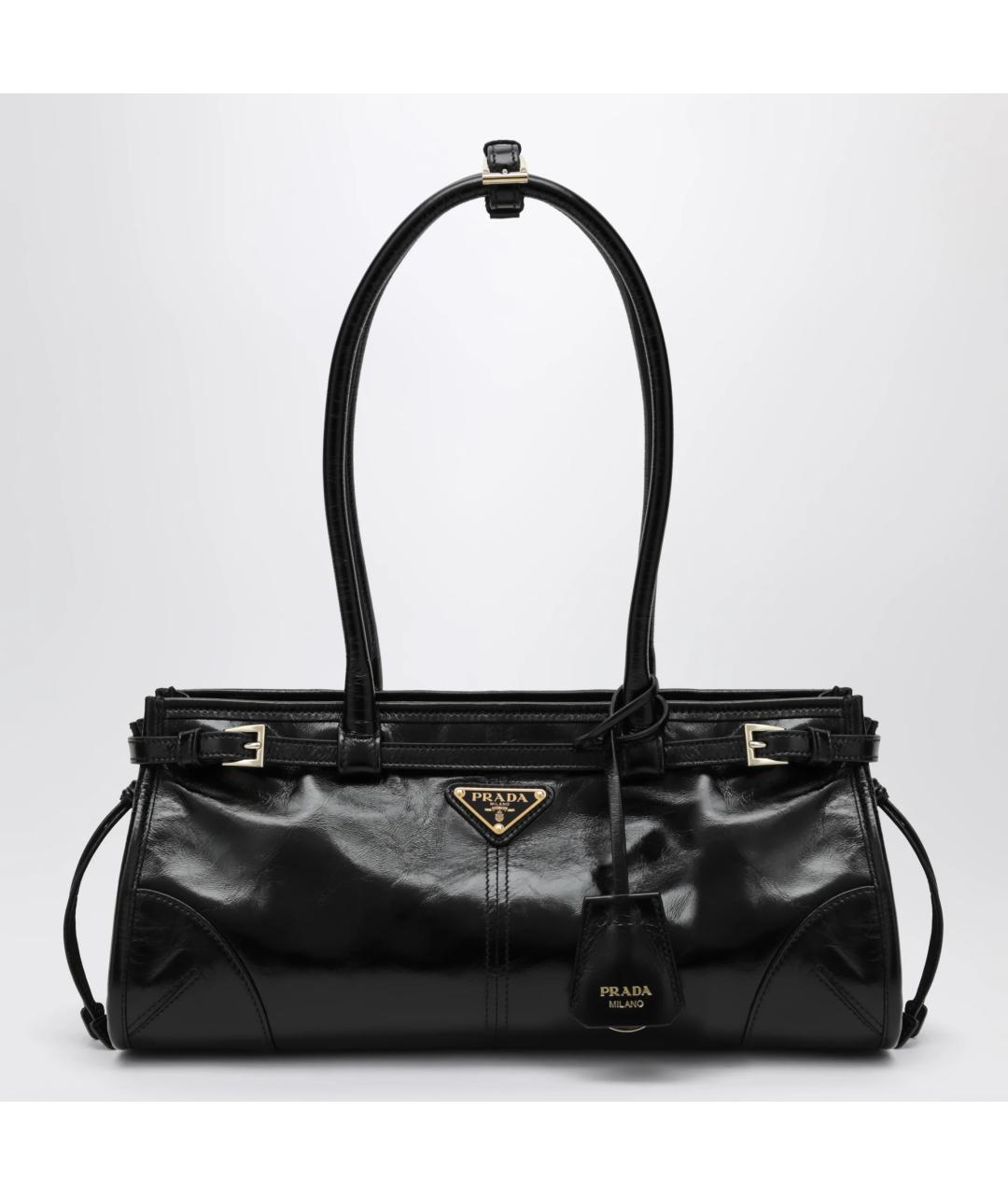 PRADA Черная кожаная сумка тоут, фото 2