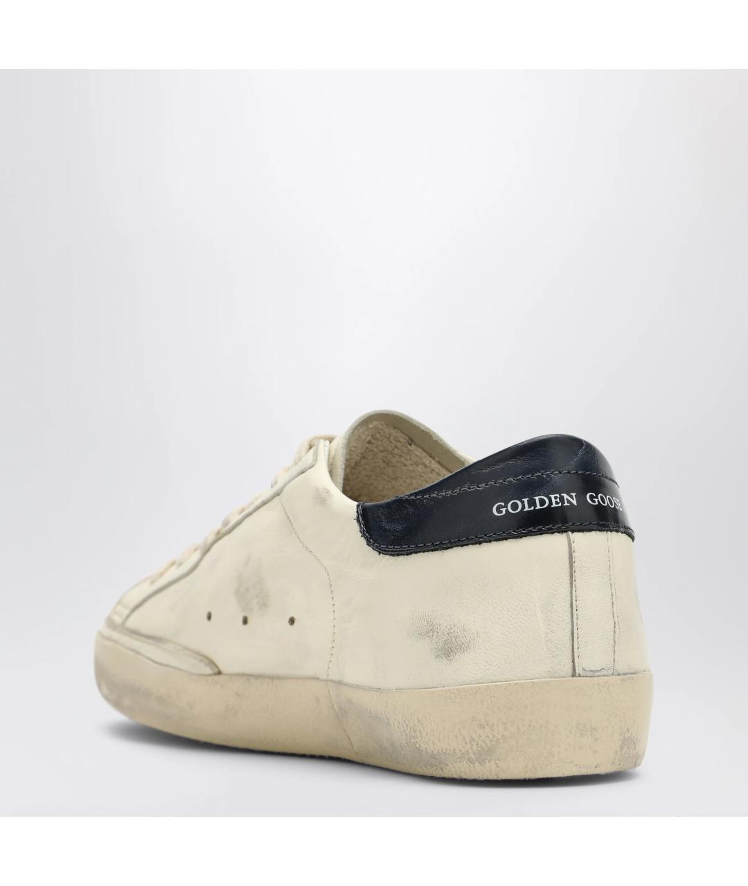GOLDEN GOOSE Белые кожаные низкие кроссовки / кеды, фото 2