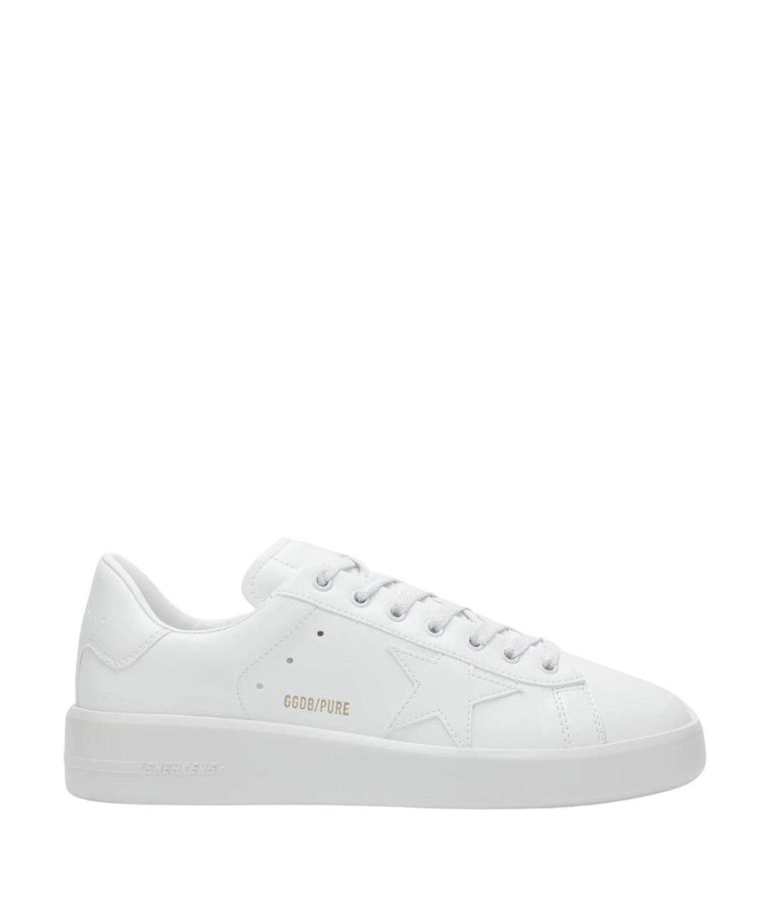 GOLDEN GOOSE Белые кожаные низкие кроссовки / кеды, фото 1