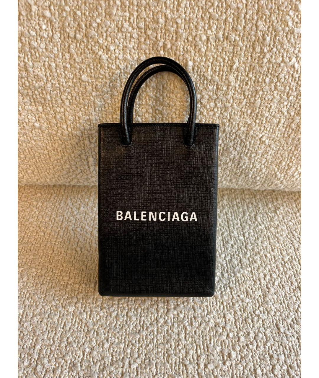BALENCIAGA Черная кожаная сумка с короткими ручками, фото 9