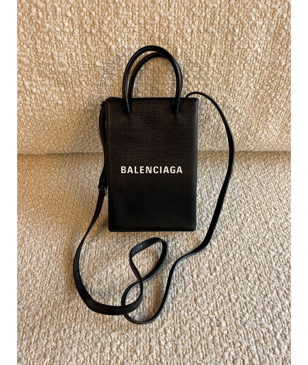 BALENCIAGA Черная кожаная сумка с короткими ручками, фото 6