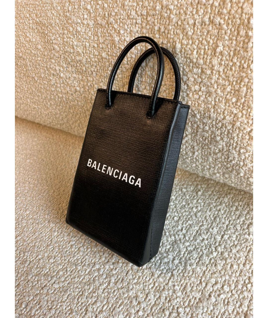 BALENCIAGA Черная кожаная сумка с короткими ручками, фото 5