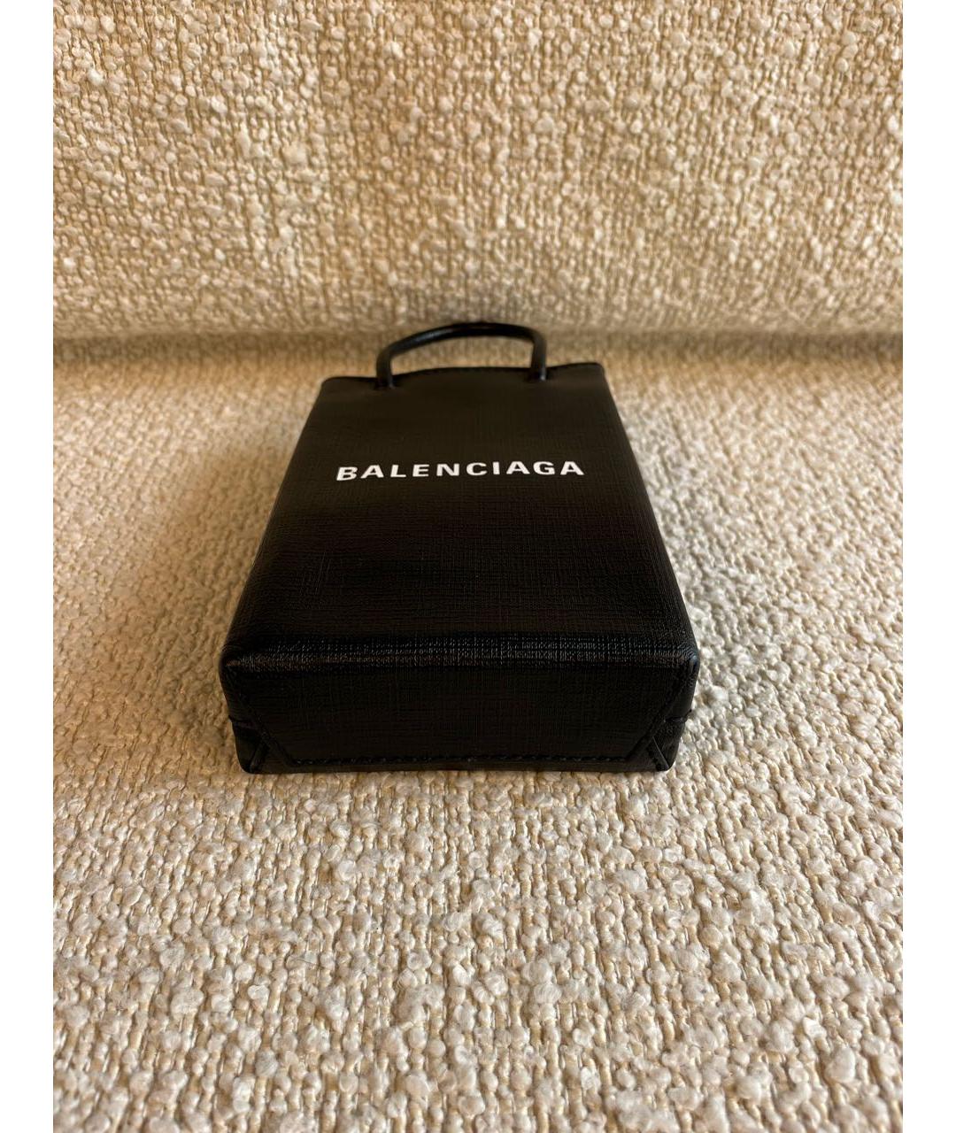 BALENCIAGA Черная кожаная сумка с короткими ручками, фото 7