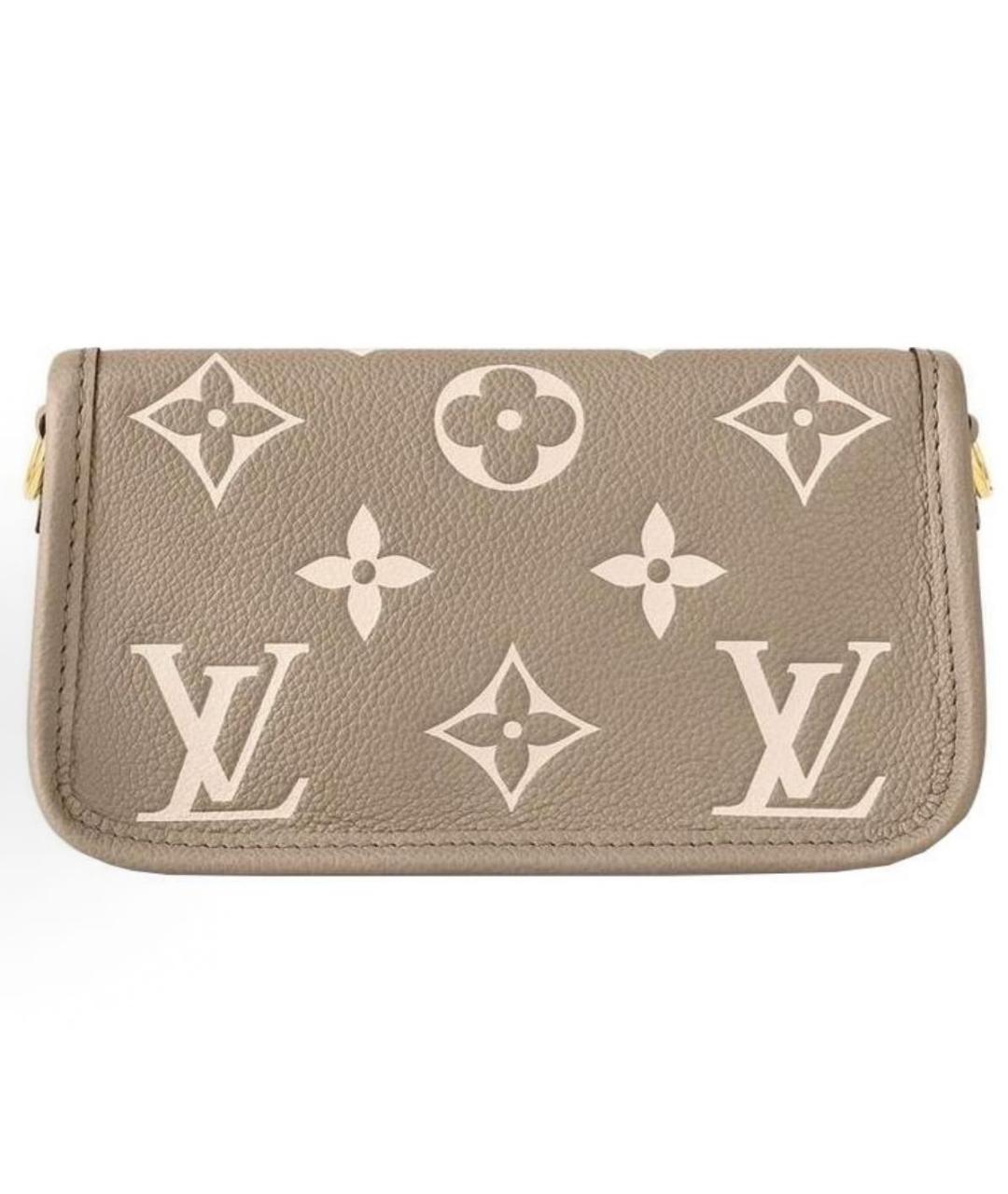 LOUIS VUITTON Бежевая кожаная сумка через плечо, фото 3