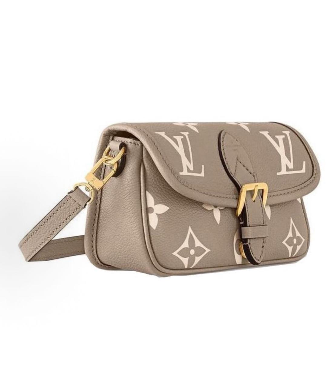LOUIS VUITTON Бежевая кожаная сумка через плечо, фото 2