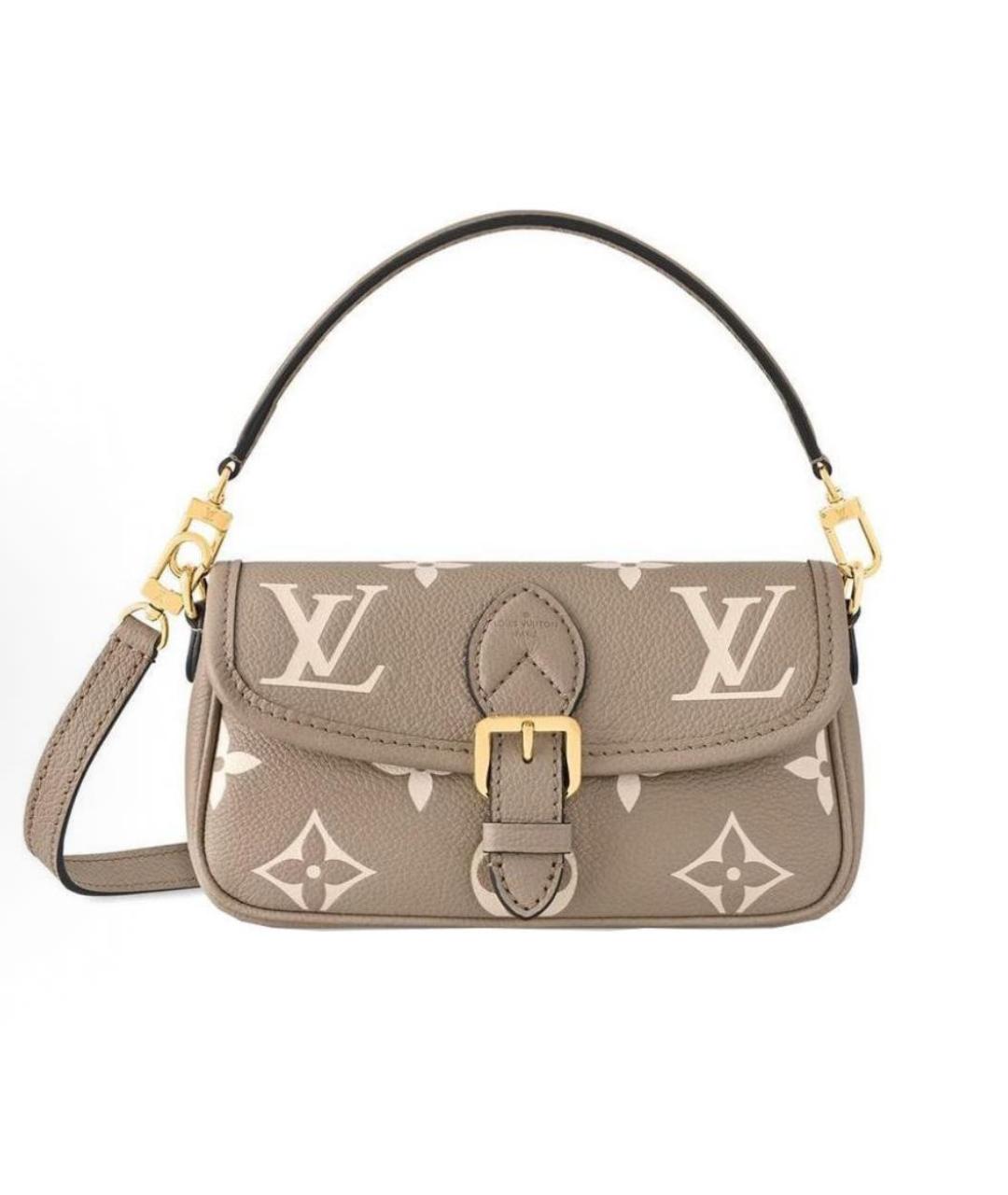 LOUIS VUITTON Бежевая кожаная сумка через плечо, фото 7