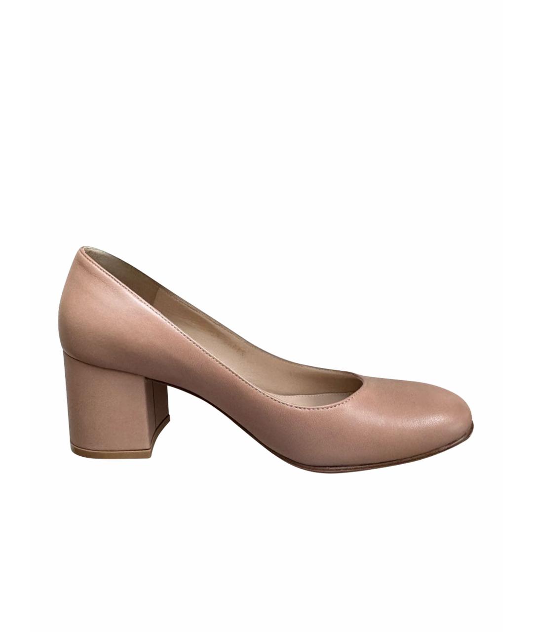 GIANVITO ROSSI Бежевые кожаные туфли, фото 1