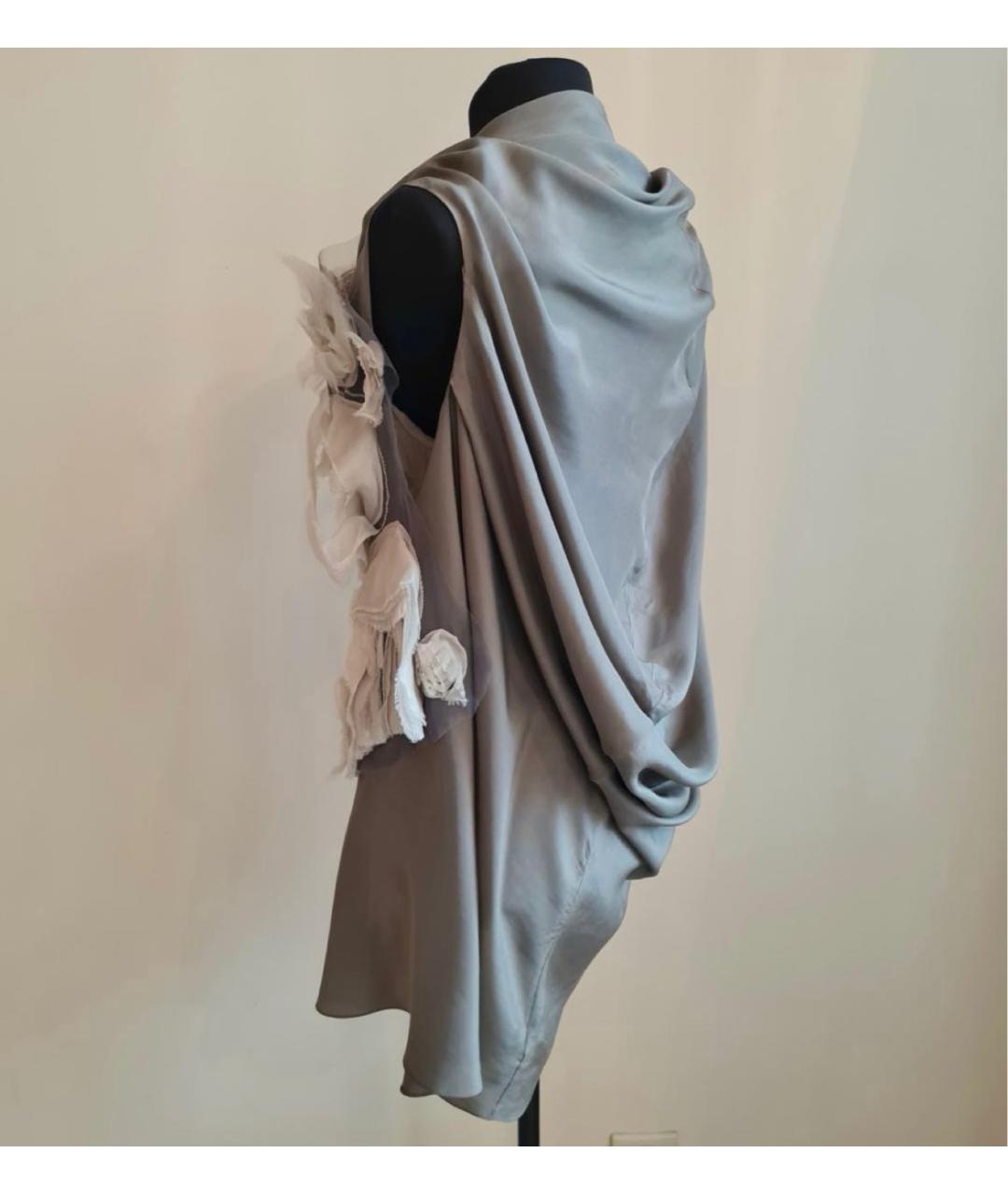 VERA WANG Серое шелковое платье, фото 2