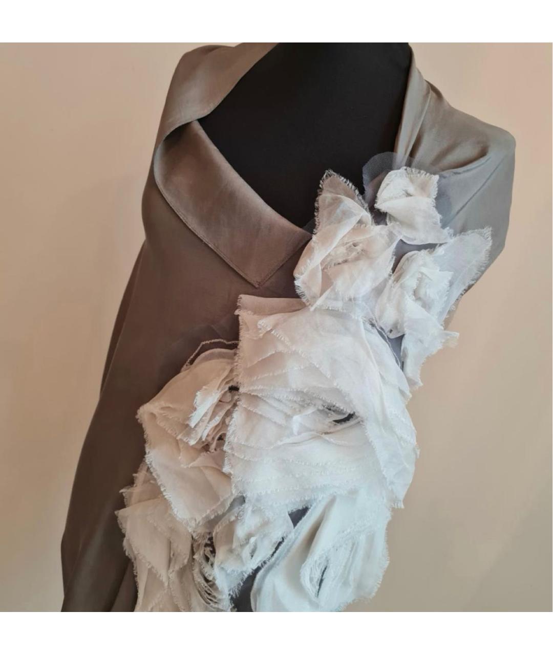 VERA WANG Серое шелковое платье, фото 3