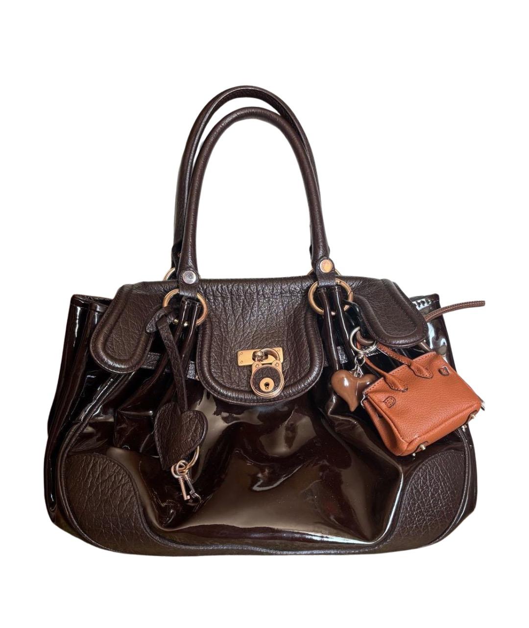 MOSCHINO Коричневая кожаная сумка тоут, фото 1