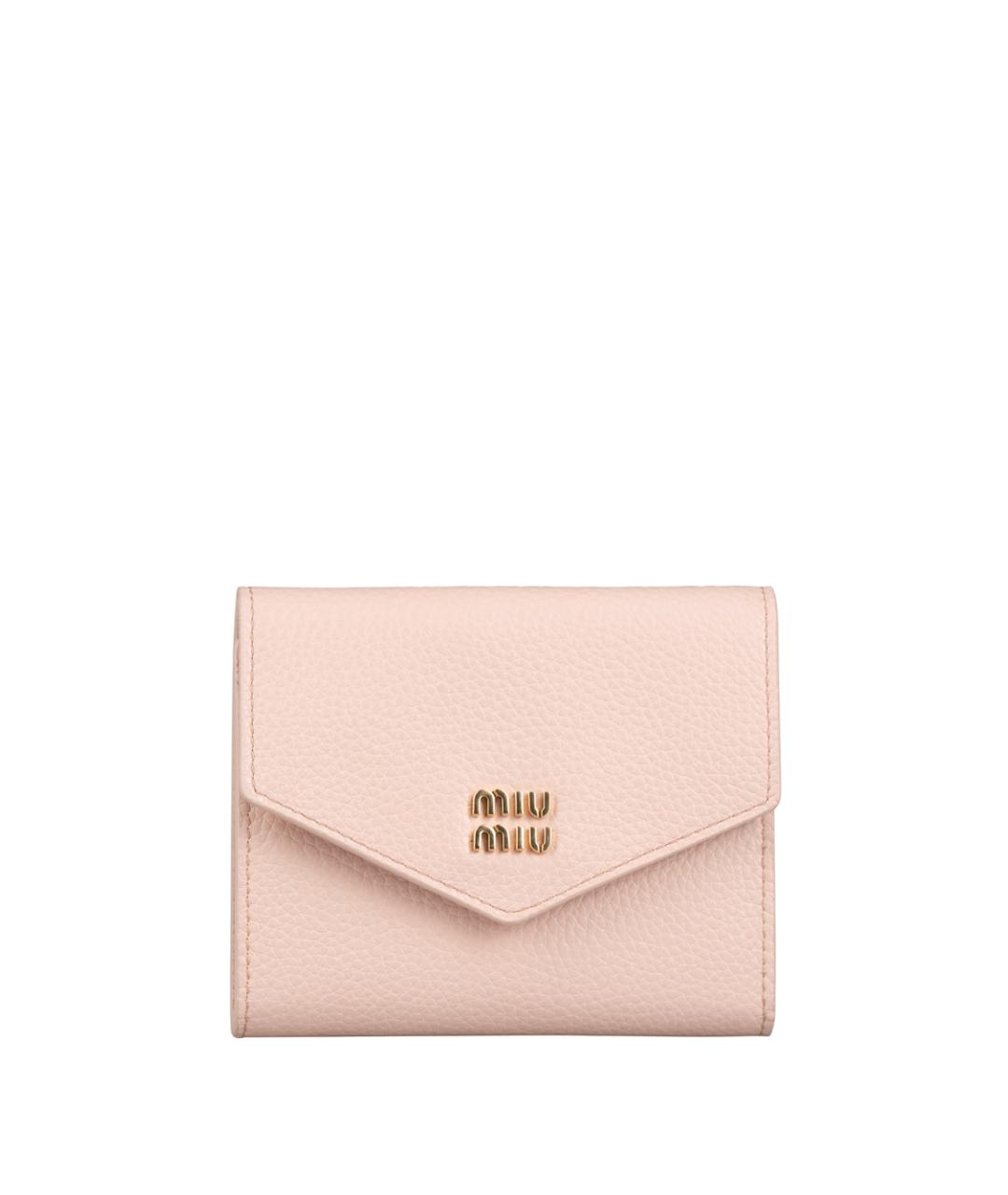MIU MIU Розовый кожаный кошелек, фото 1