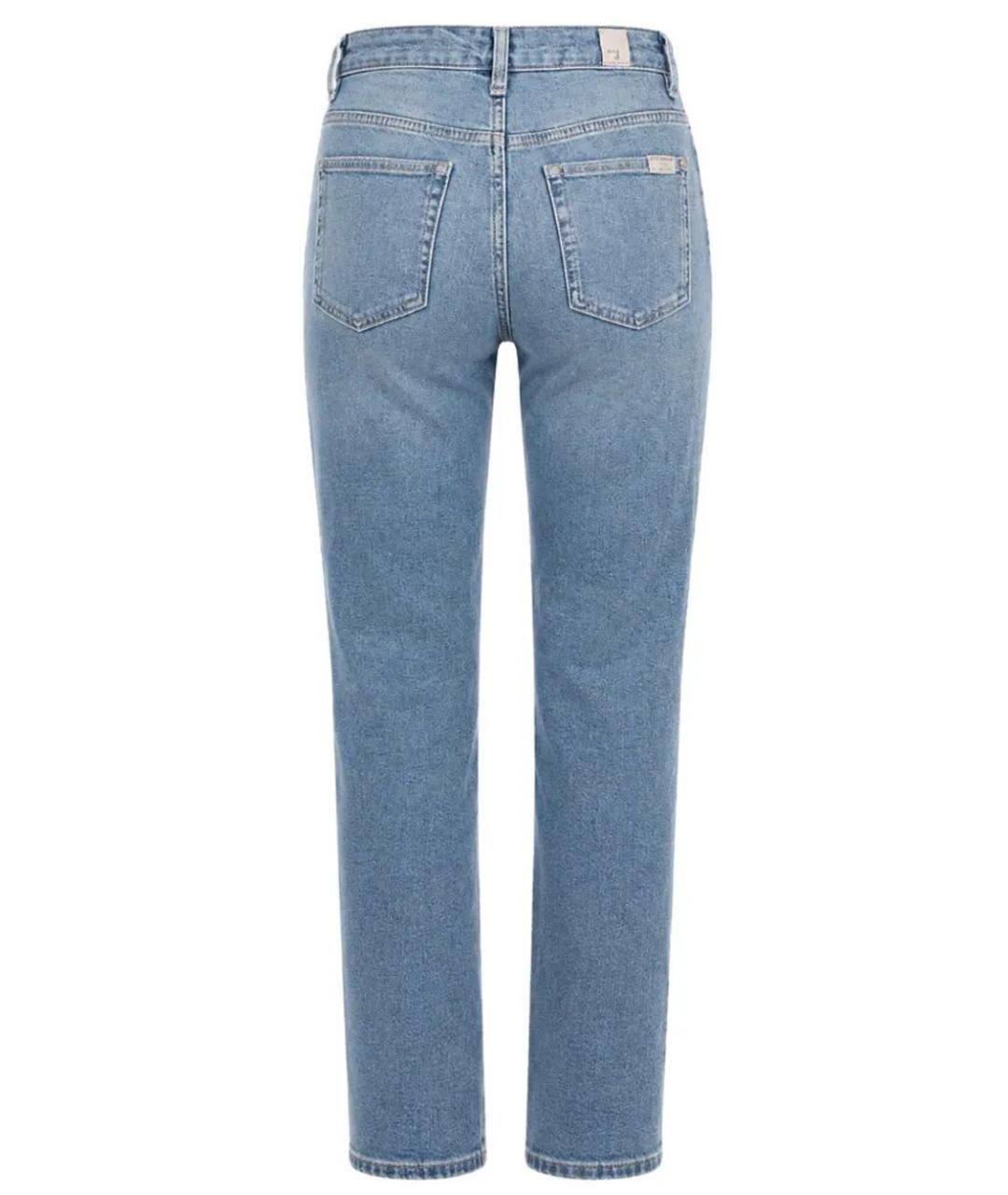 7 FOR ALL MANKIND Голубые хлопковые прямые джинсы, фото 2
