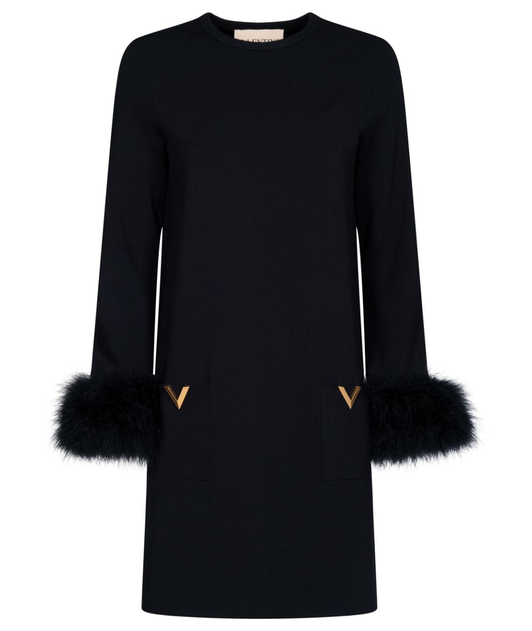 VALENTINO Черное вискозное коктейльное платье, фото 1