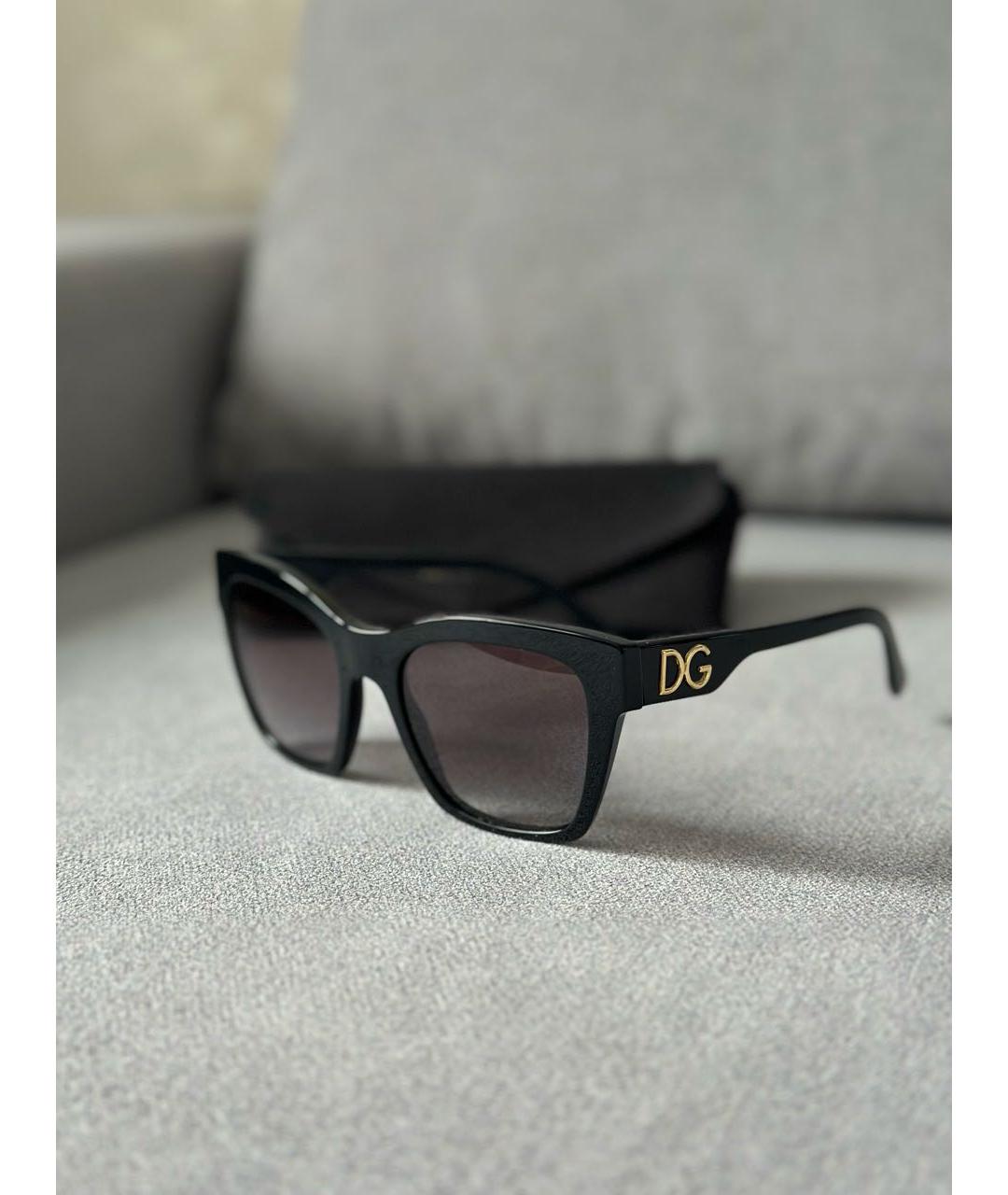 DOLCE&GABBANA Черные пластиковые солнцезащитные очки, фото 4