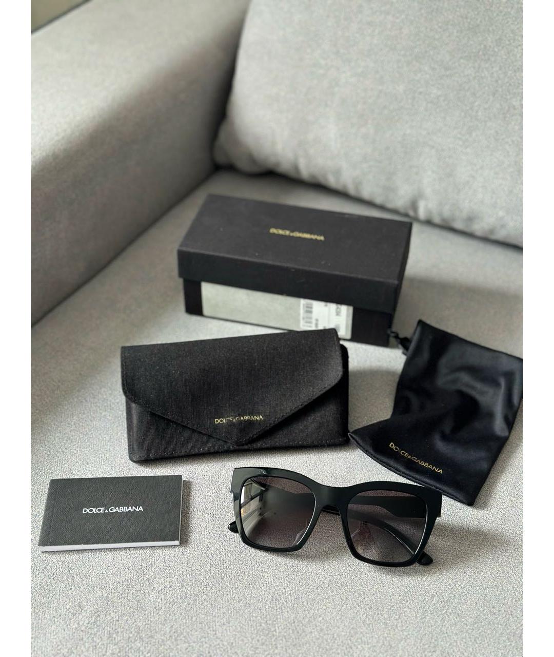 DOLCE&GABBANA Черные пластиковые солнцезащитные очки, фото 2