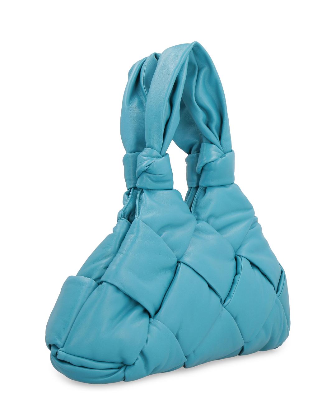 BOTTEGA VENETA Бирюзовая кожаная сумка с короткими ручками, фото 2