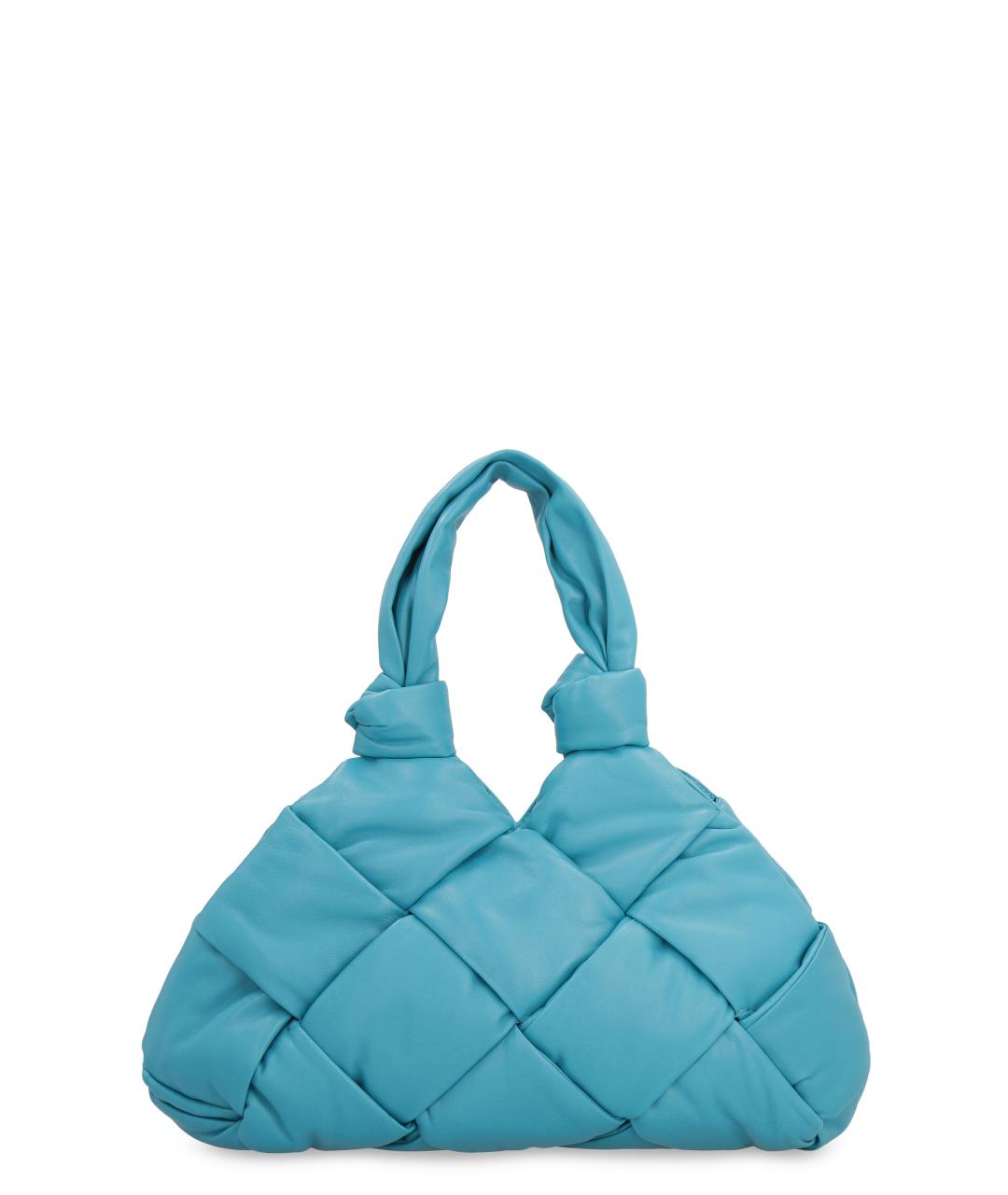 BOTTEGA VENETA Бирюзовая кожаная сумка с короткими ручками, фото 1