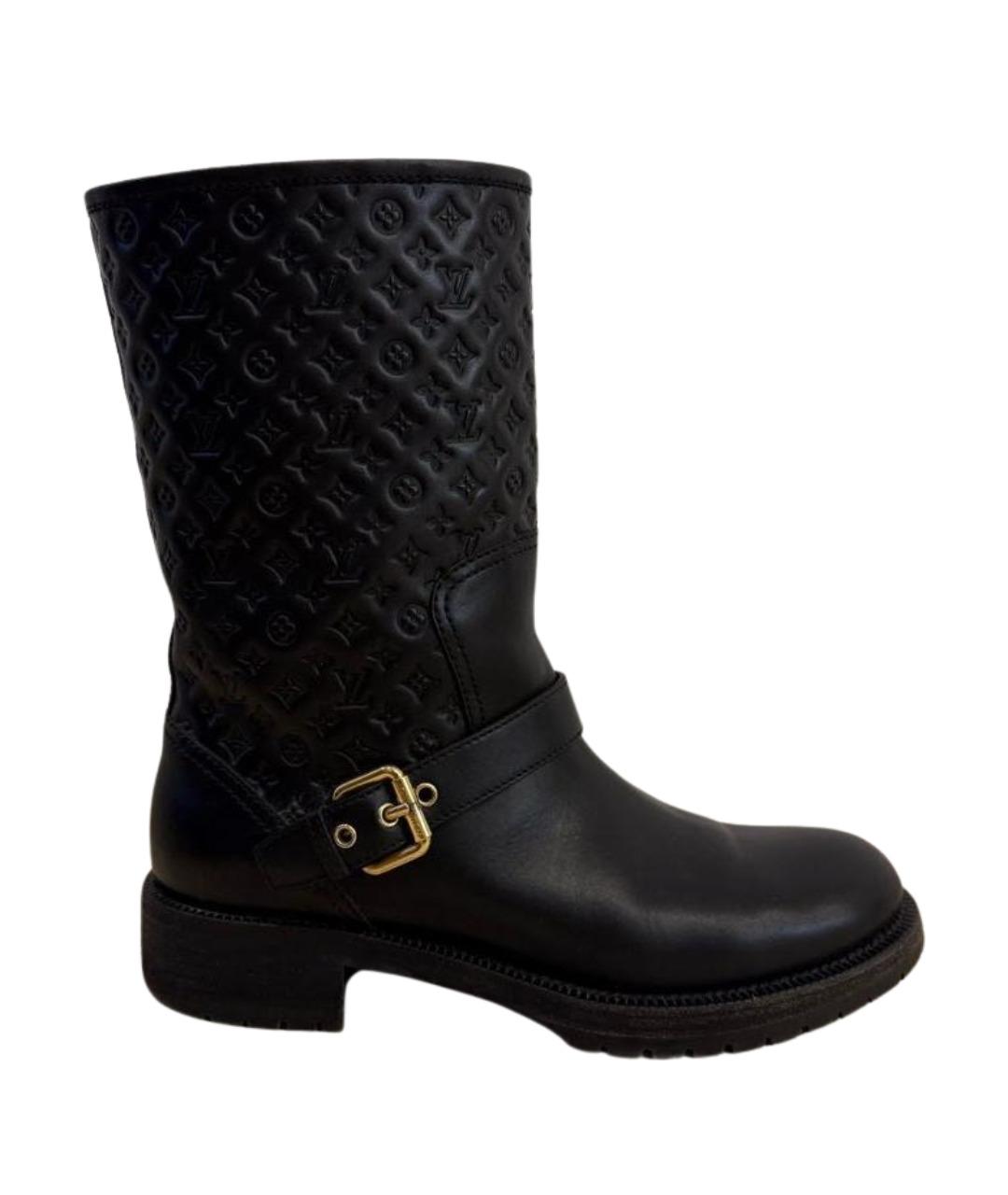 LOUIS VUITTON Черные кожаные полусапоги, фото 1