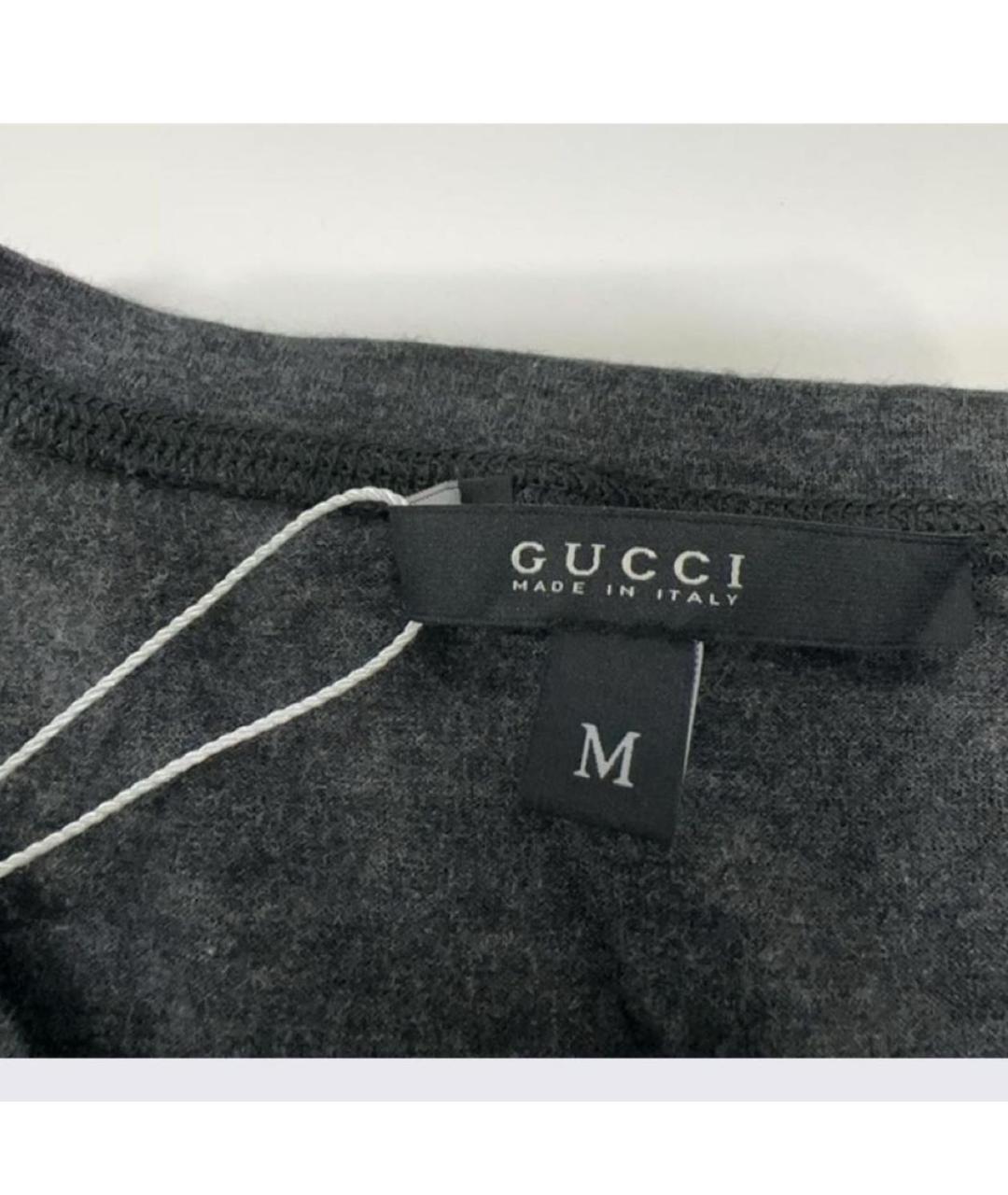 GUCCI Черная хлопковая футболка, фото 4
