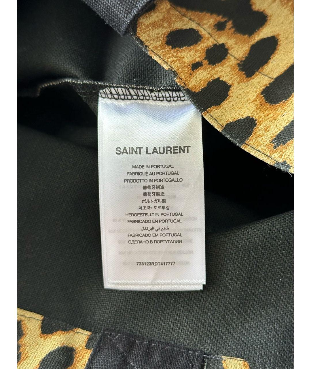 SAINT LAURENT Коричневая хлопковая сумка тоут, фото 6