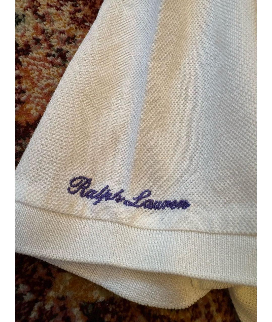 RALPH LAUREN PURPLE LABEL Белое хлопковое поло с коротким рукавом, фото 4