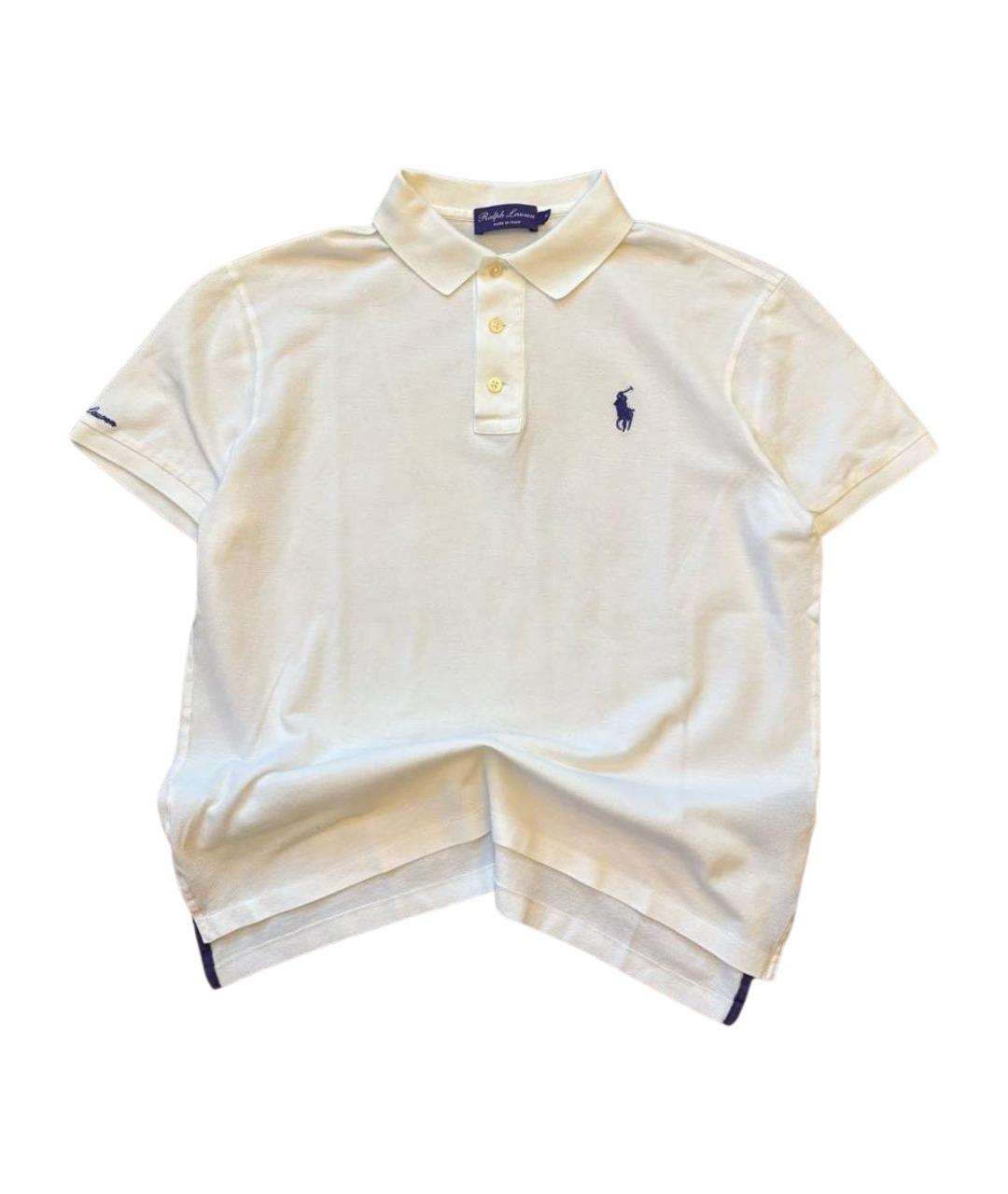 RALPH LAUREN PURPLE LABEL Белое хлопковое поло с коротким рукавом, фото 1