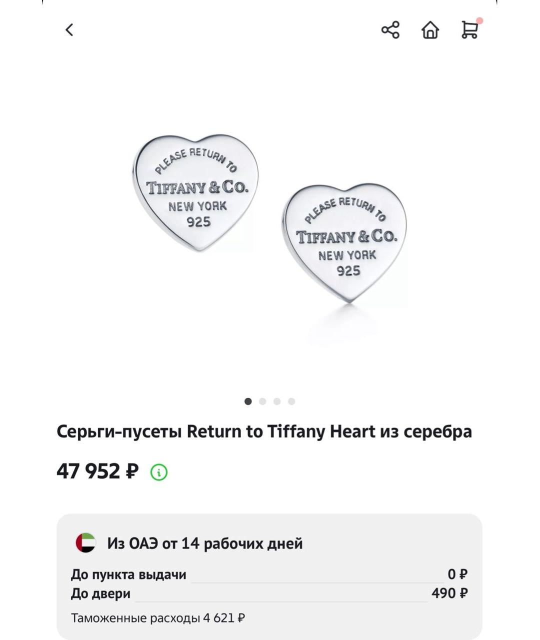 TIFFANY&CO Серебряные серебряные серьги, фото 9