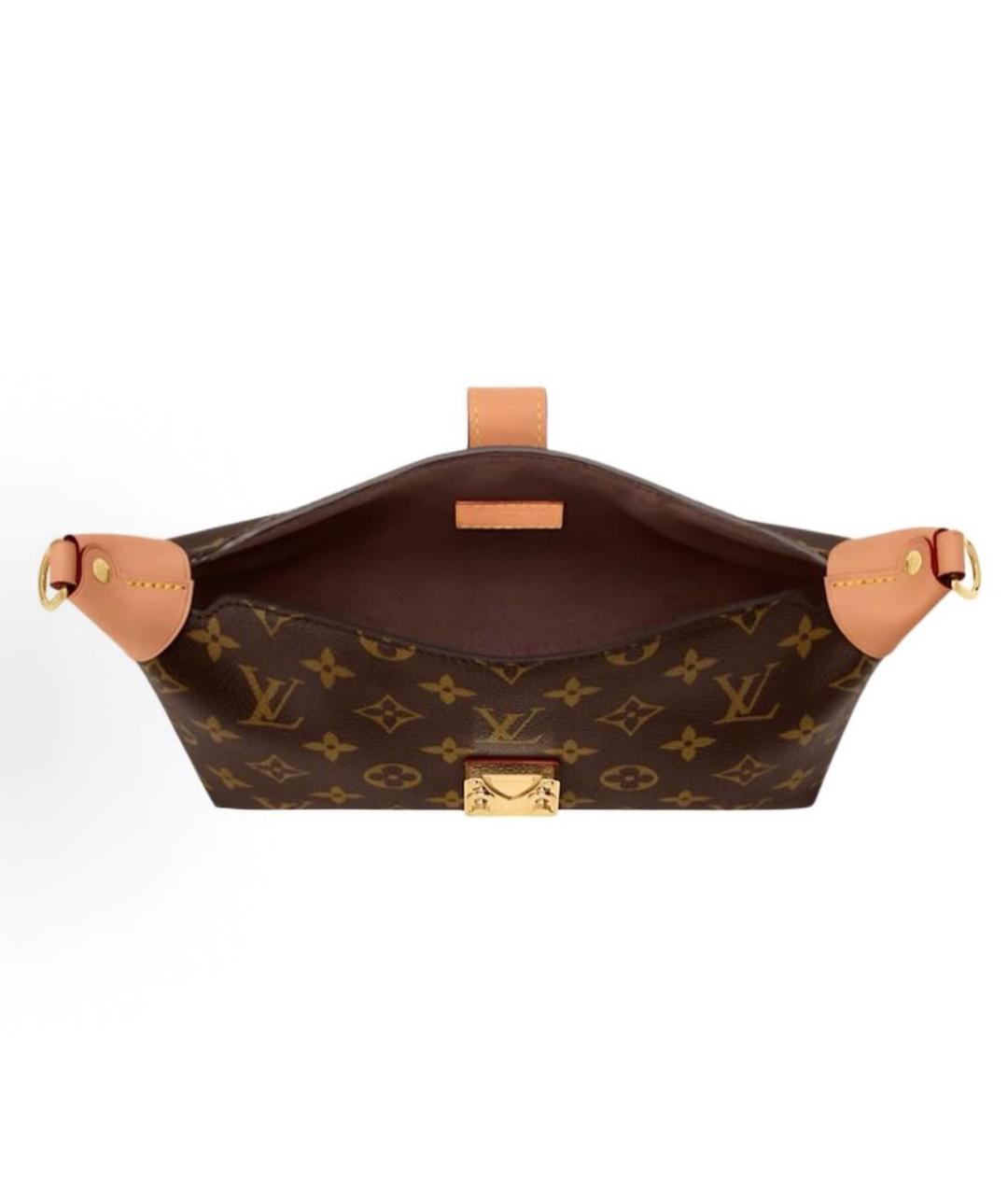 LOUIS VUITTON Коричневая кожаная сумка с короткими ручками, фото 4