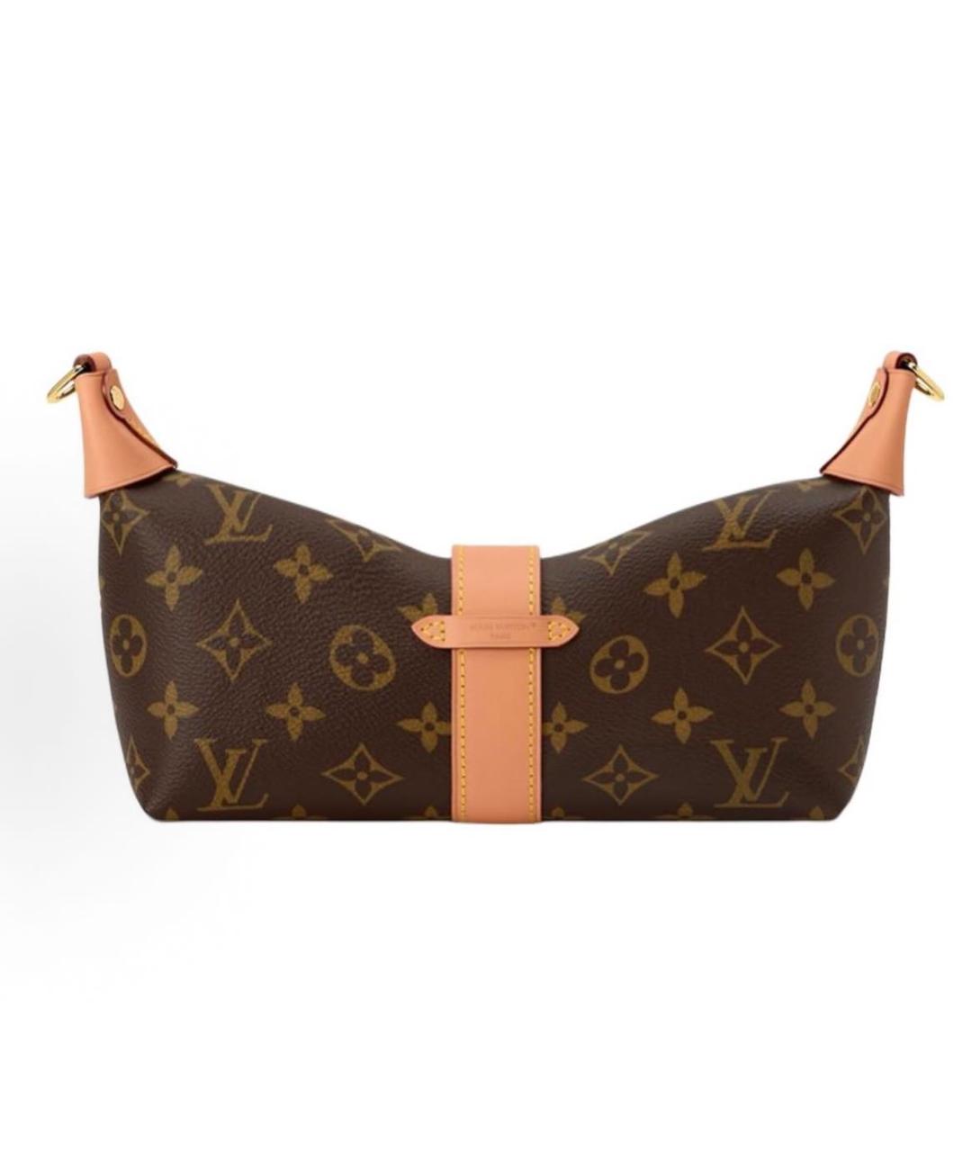 LOUIS VUITTON Коричневая кожаная сумка с короткими ручками, фото 3