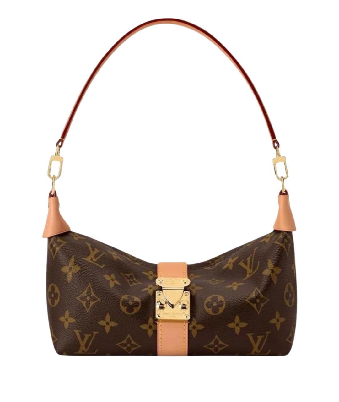 LOUIS VUITTON Коричневая кожаная сумка с короткими ручками, фото 1
