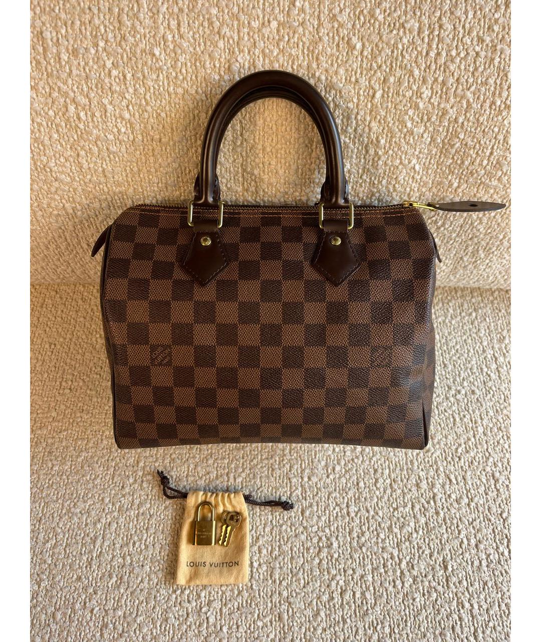 LOUIS VUITTON Коричневая кожаная сумка тоут, фото 6