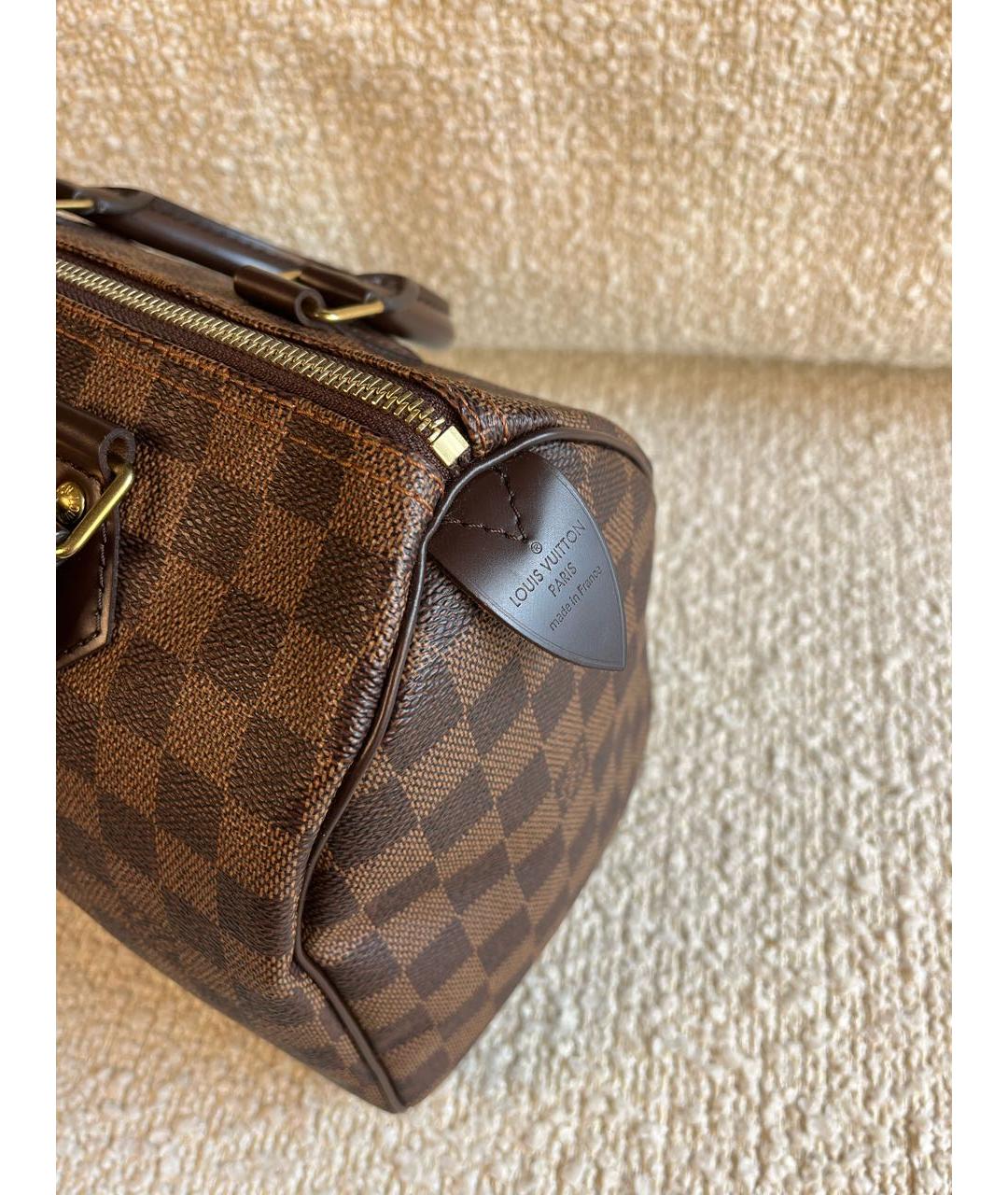 LOUIS VUITTON Коричневая кожаная сумка тоут, фото 8