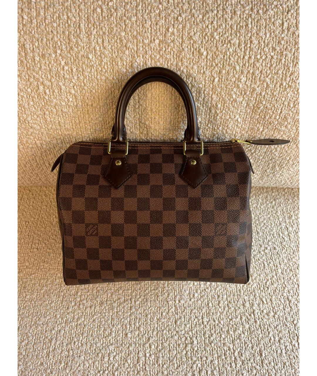 LOUIS VUITTON Коричневая кожаная сумка тоут, фото 9