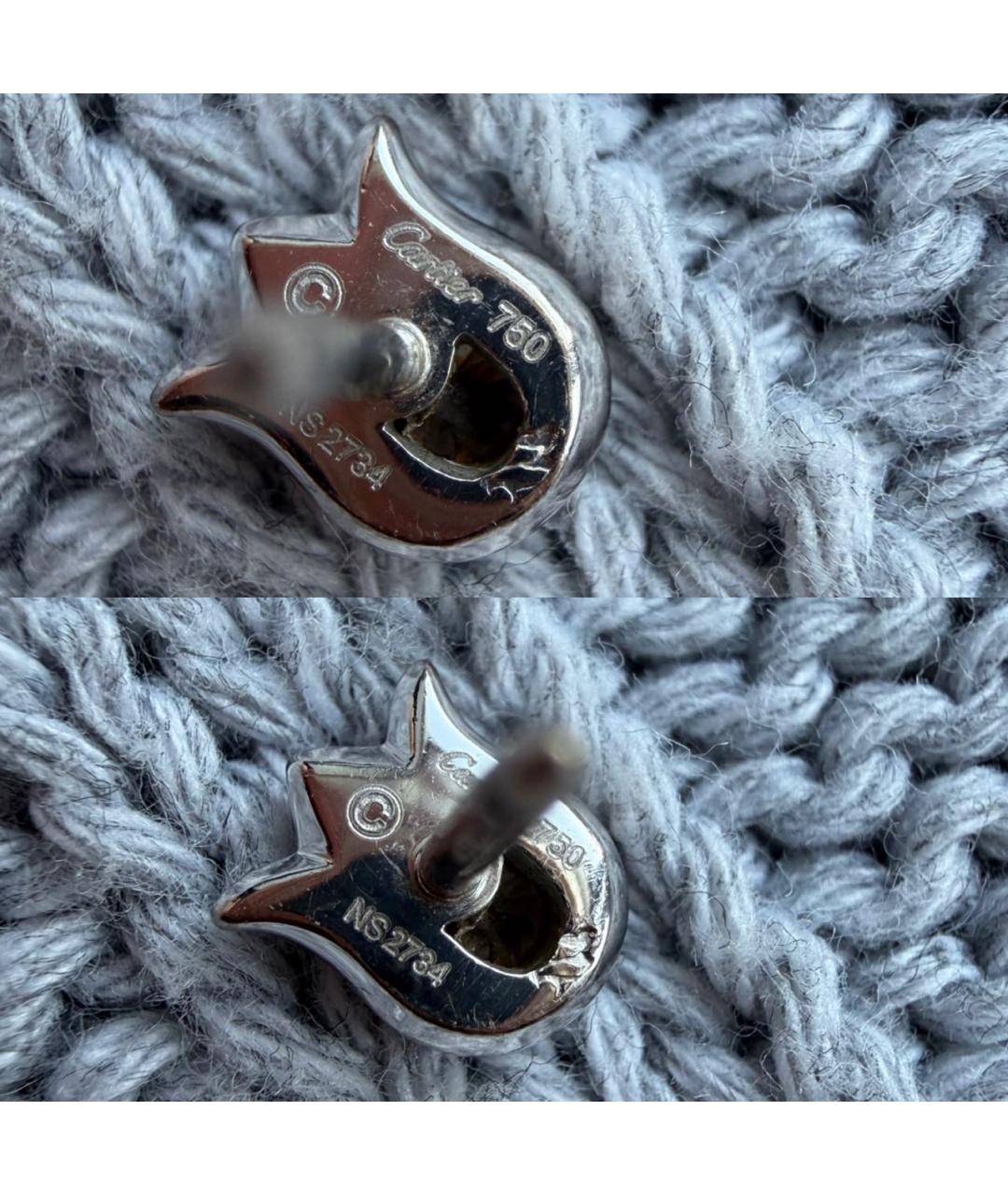 CARTIER Серые серьги из белого золота, фото 6