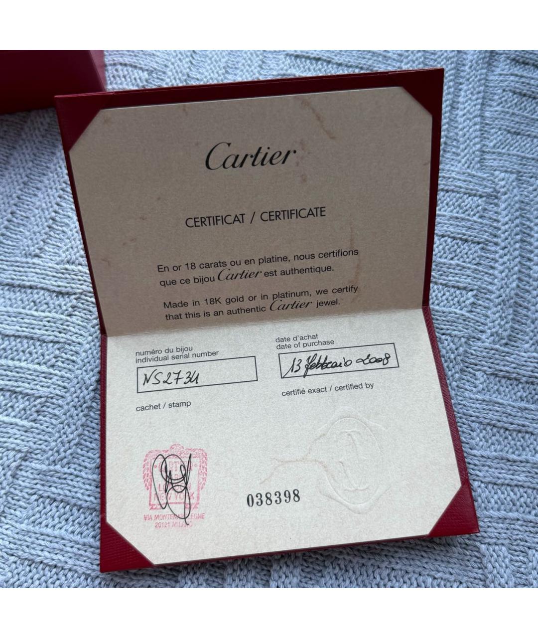 CARTIER Серые серьги из белого золота, фото 5