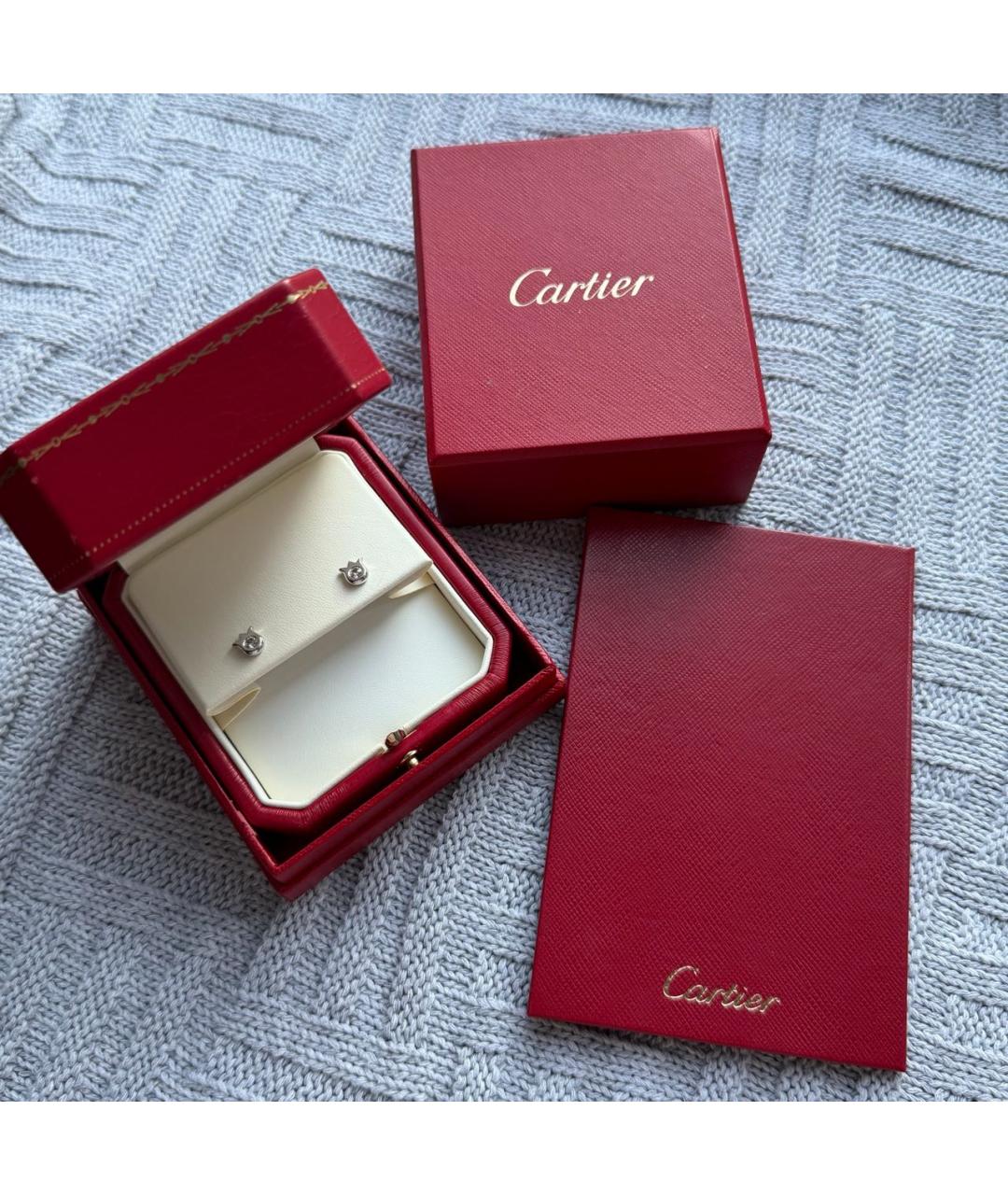 CARTIER Серые серьги из белого золота, фото 2