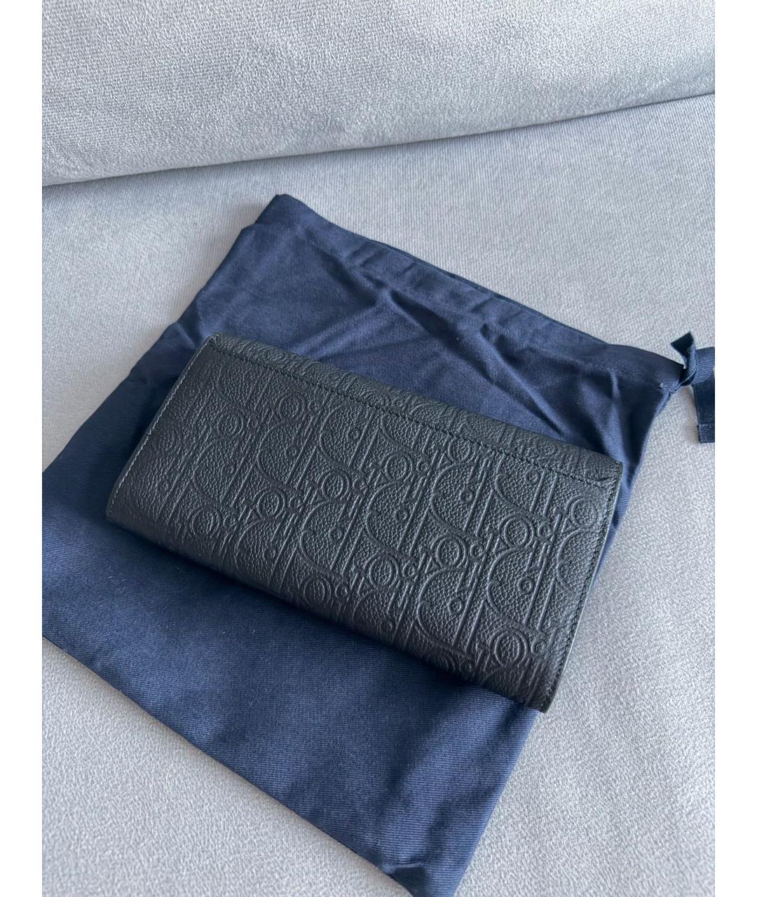 CHRISTIAN DIOR Черный кожаный кошелек, фото 3