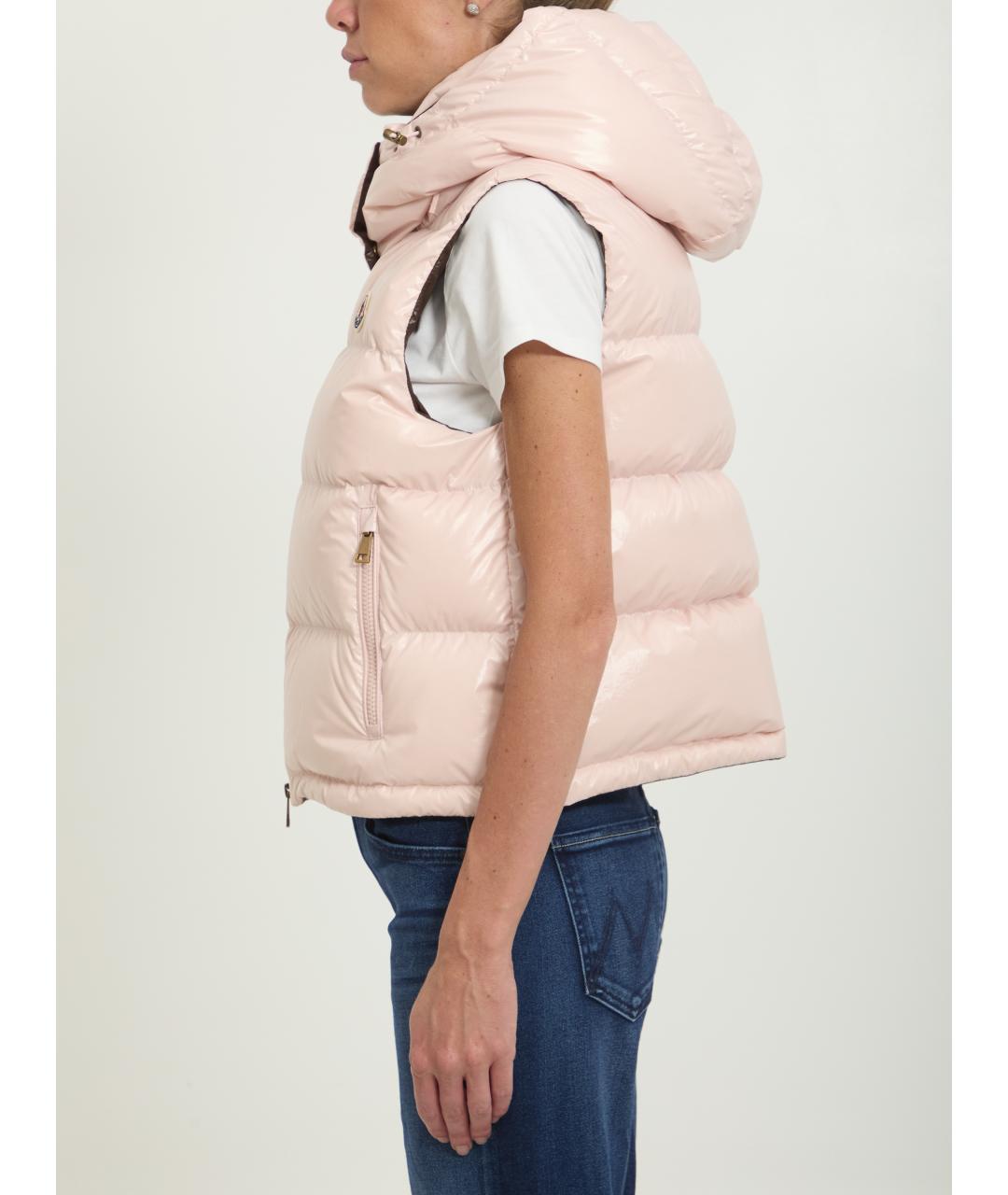 MONCLER Розовая полиамидовая жилетка, фото 3
