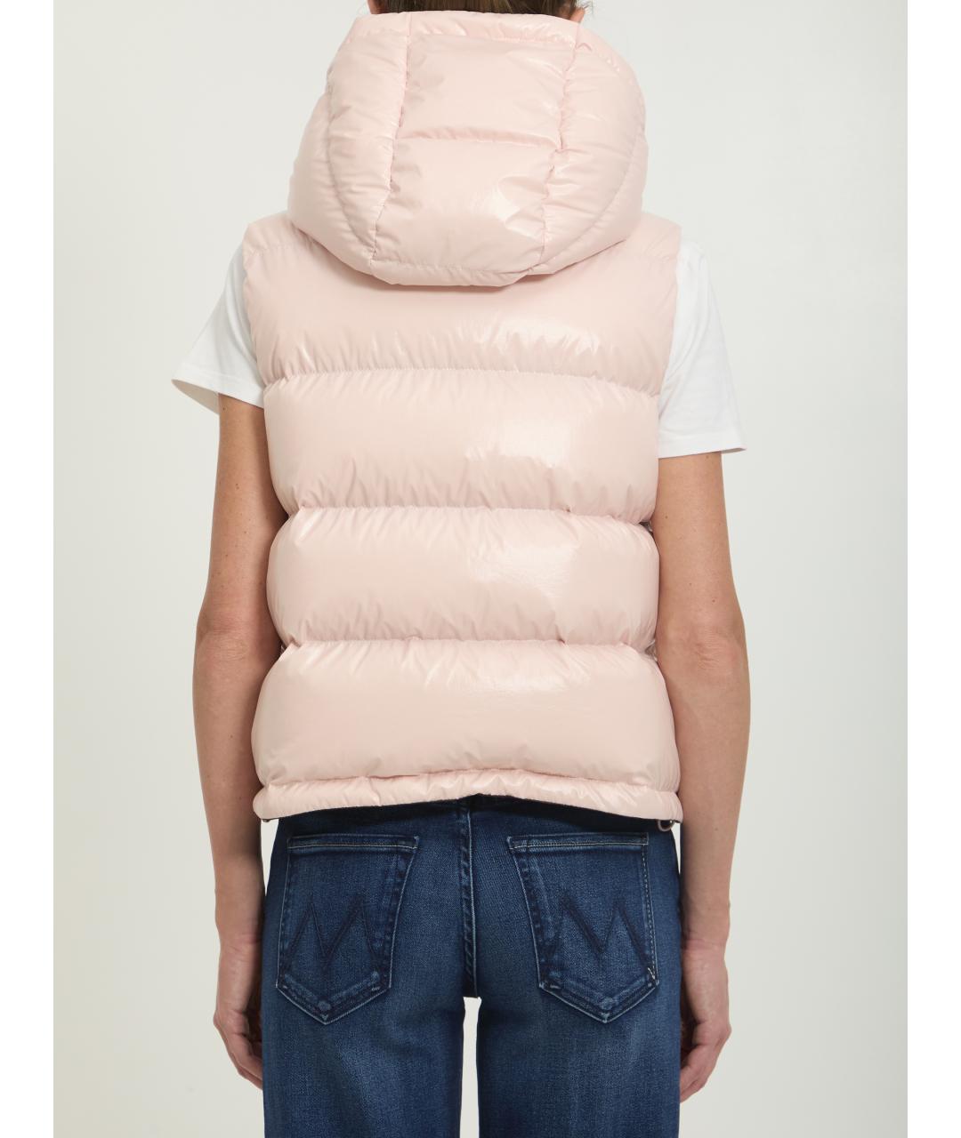MONCLER Розовая полиамидовая жилетка, фото 4
