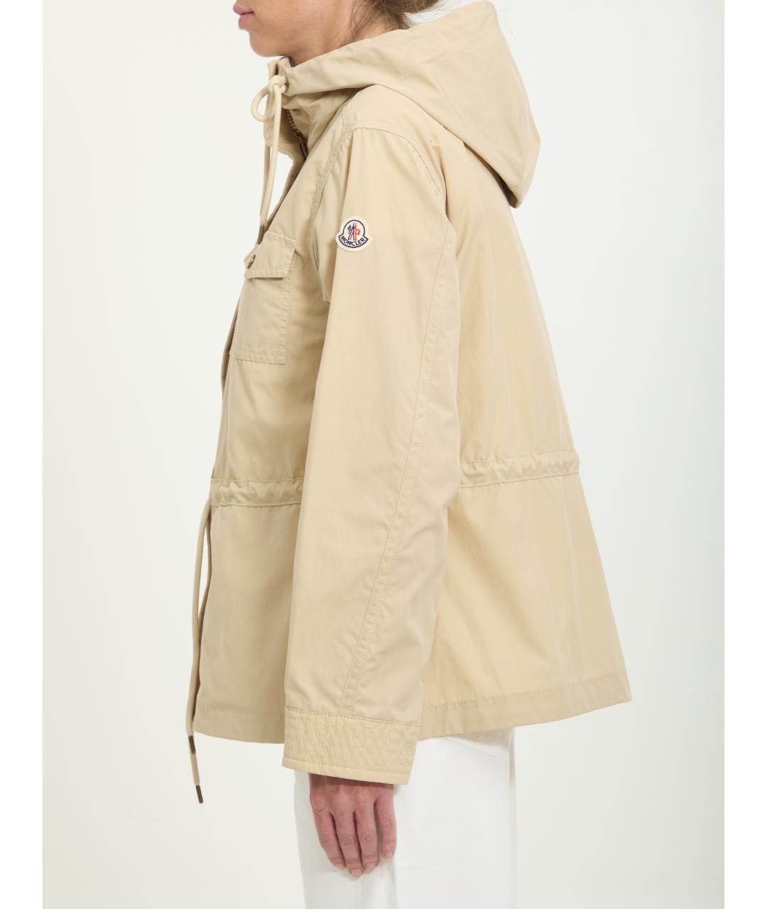 MONCLER Бежевая полиэстеровая куртка, фото 3