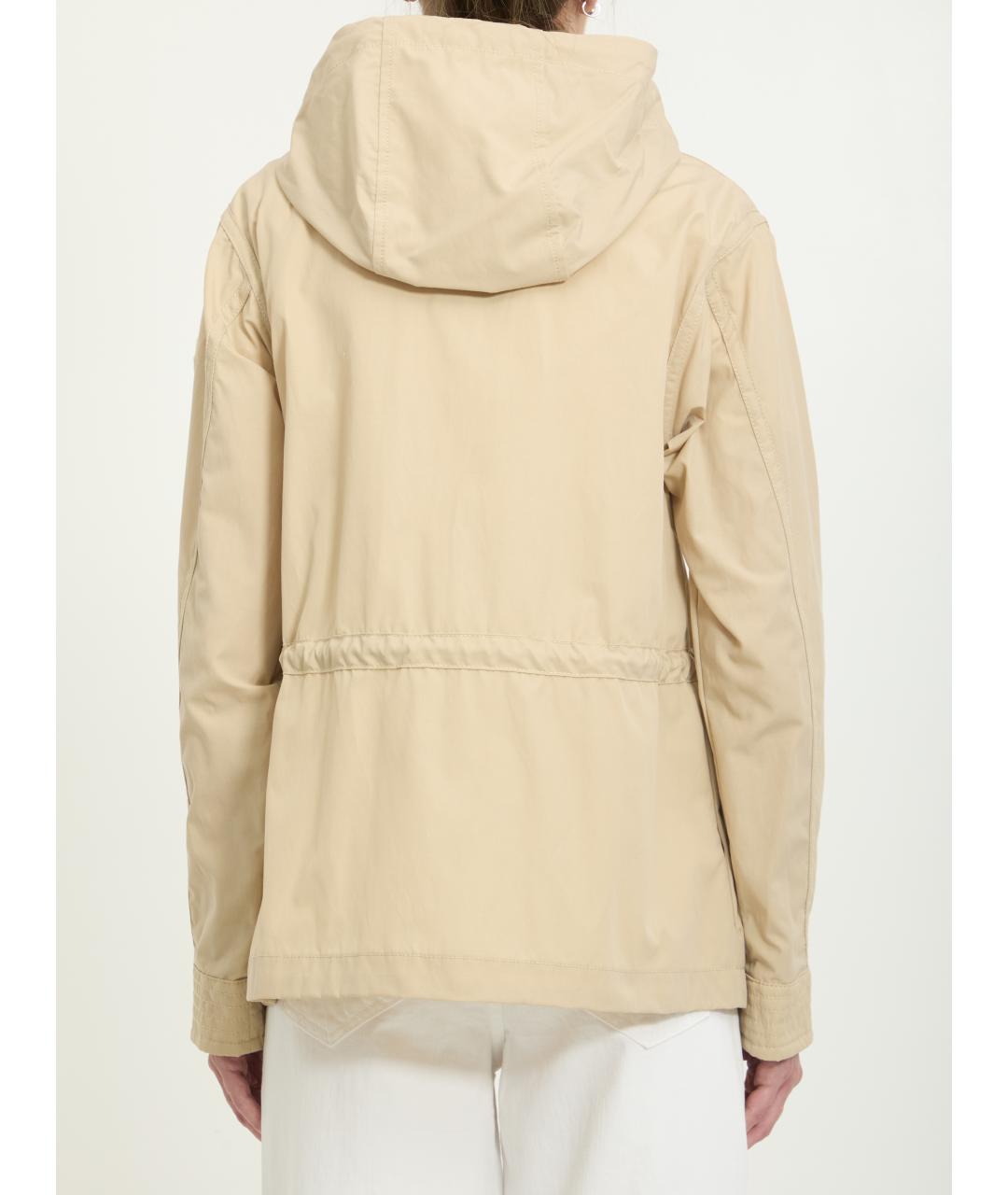 MONCLER Бежевая полиэстеровая куртка, фото 4