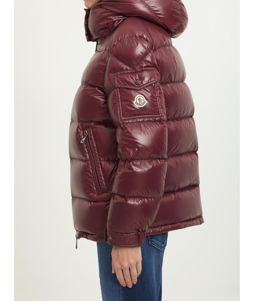 MONCLER Бордовая полиамидовая куртка, фото 3