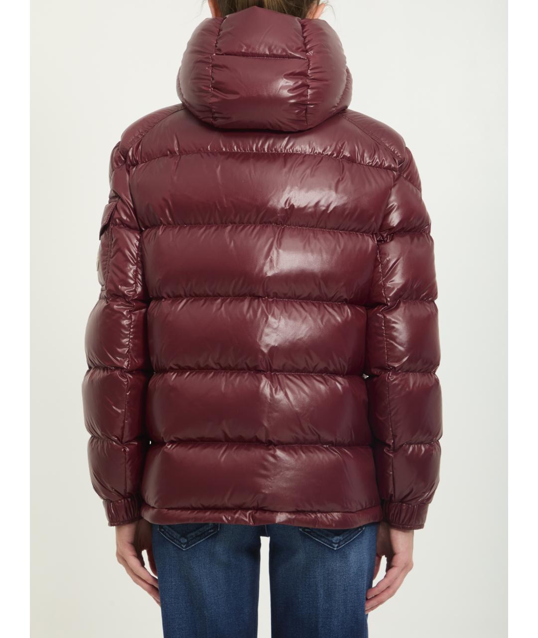 MONCLER Бордовая полиамидовая куртка, фото 4