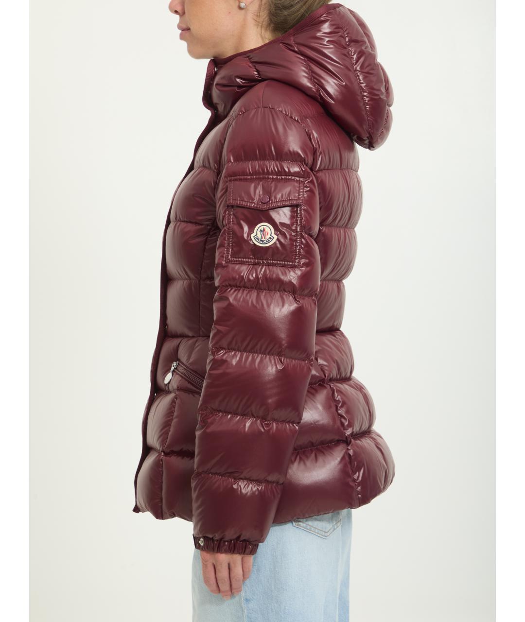 MONCLER Бордовая полиамидовая куртка, фото 3