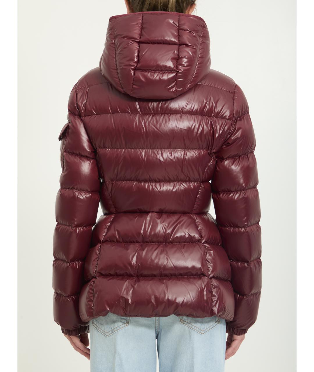 MONCLER Бордовая полиамидовая куртка, фото 4