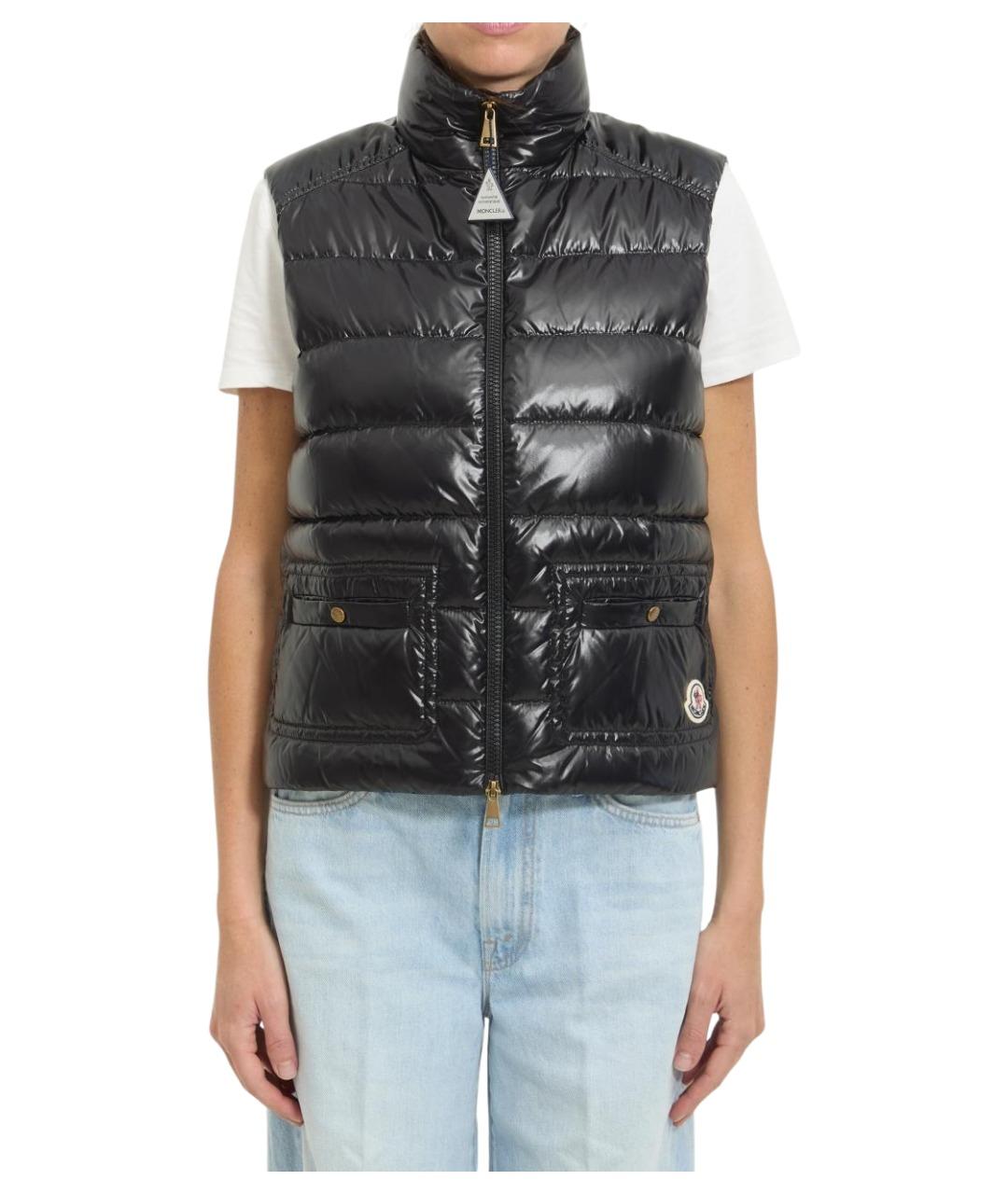 MONCLER Черная полиамидовая жилетка, фото 1